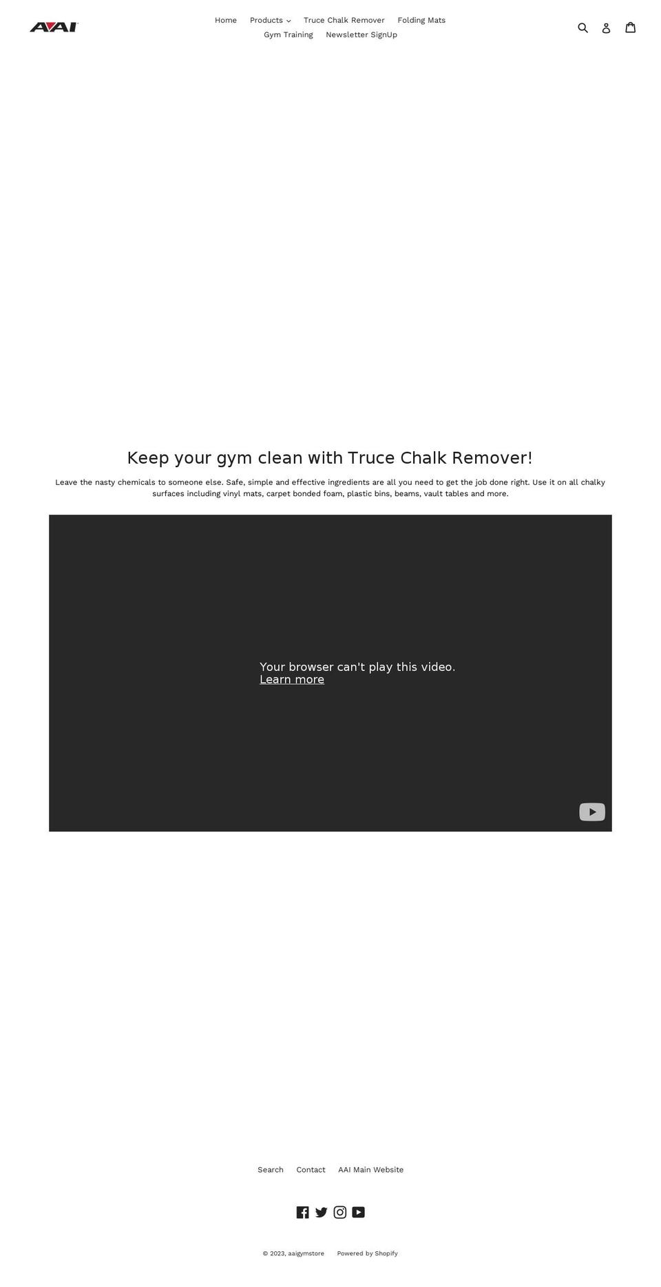 aaigymstore.com — Shopify storefront screenshot
