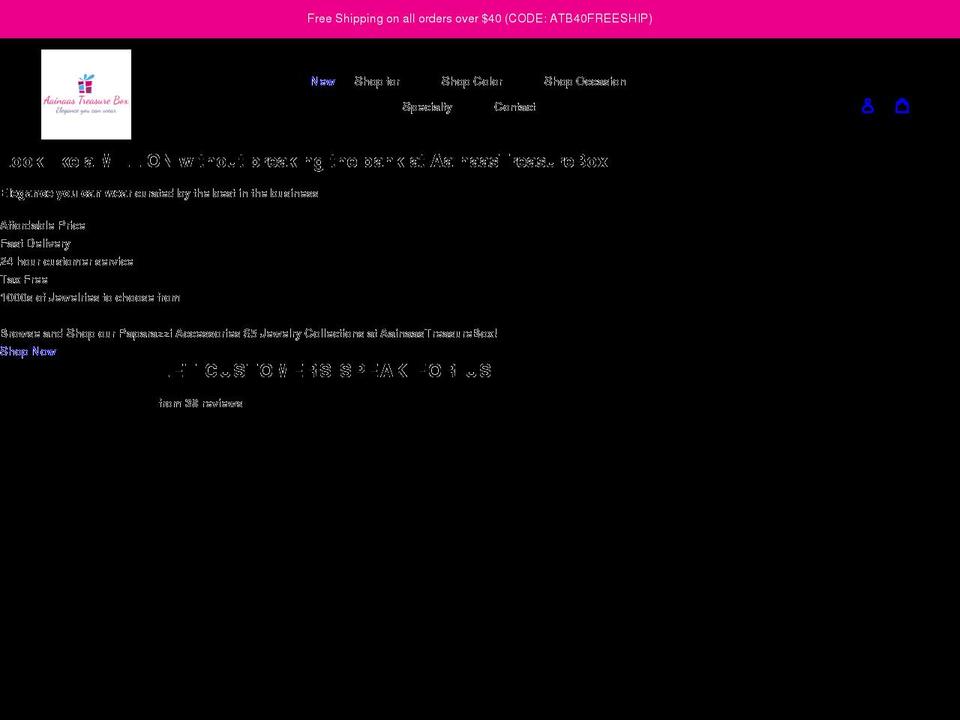 aainaastreasurebox.com shopify website screenshot