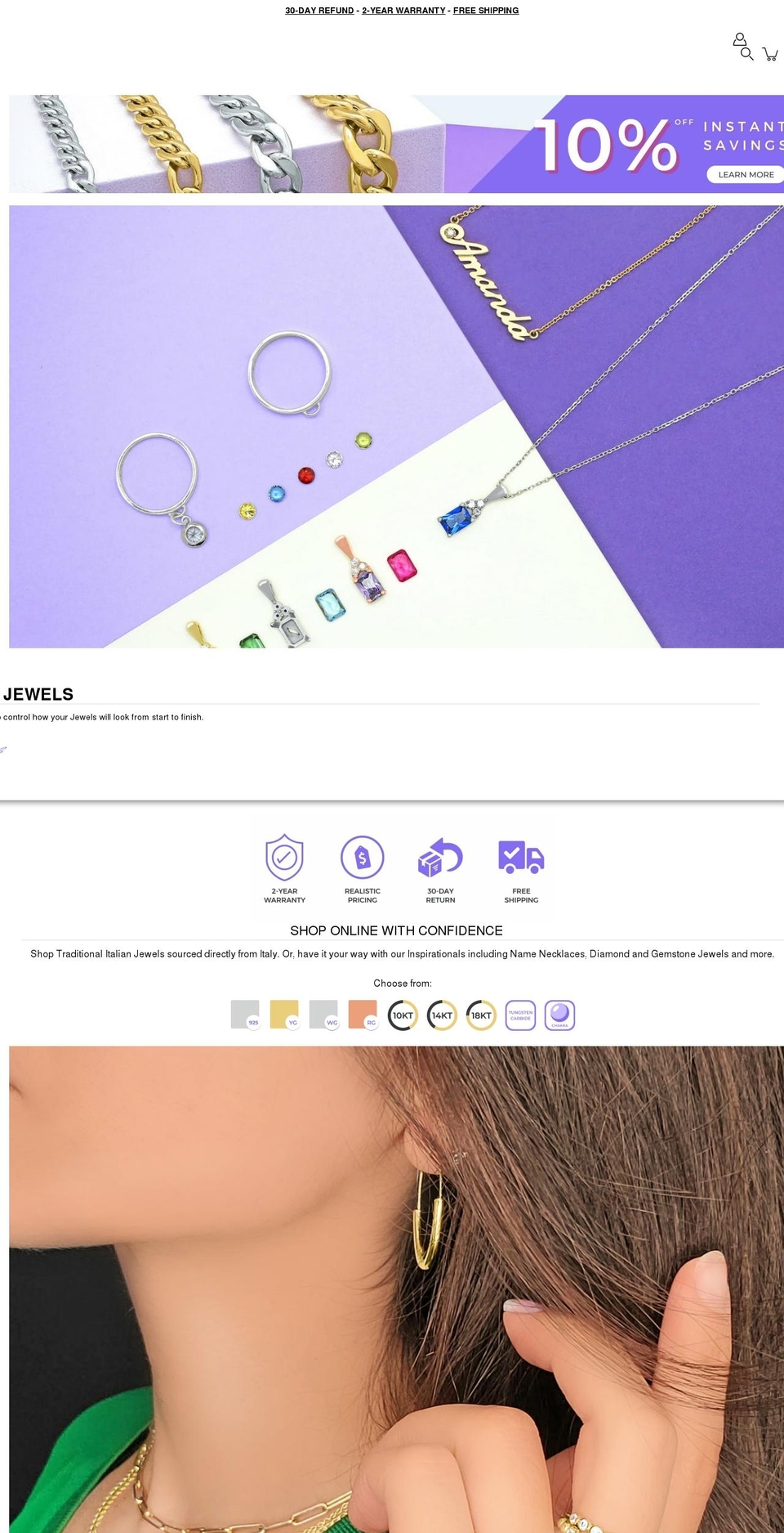 aajewelsco.com shopify website screenshot
