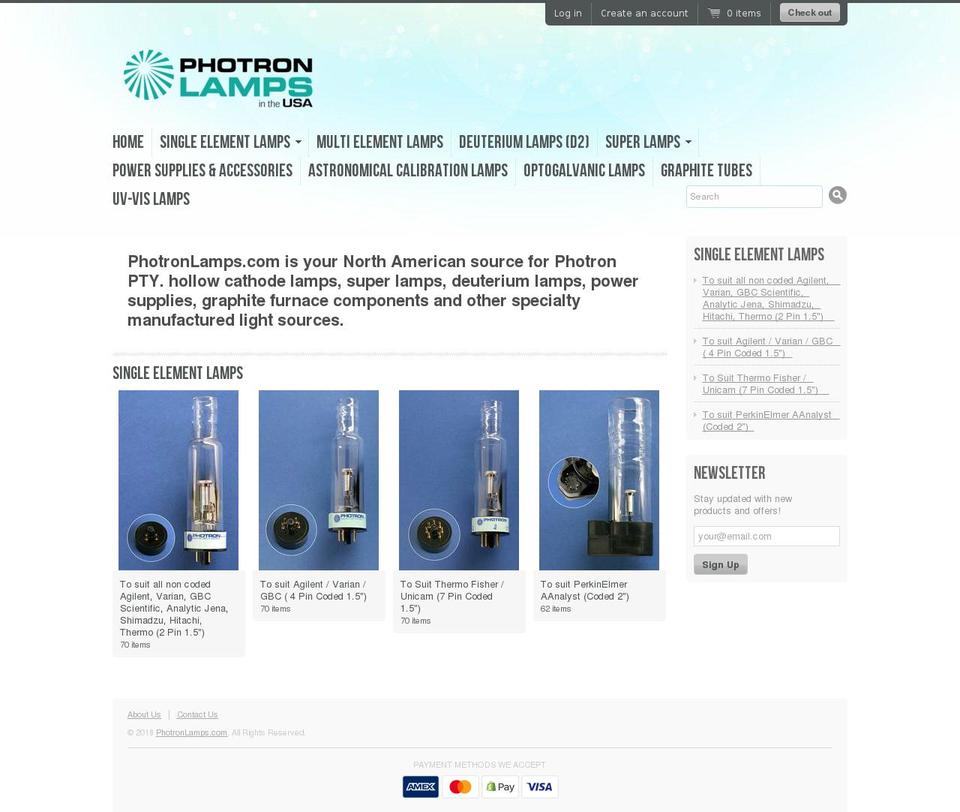 aalamps.com — Shopify storefront screenshot