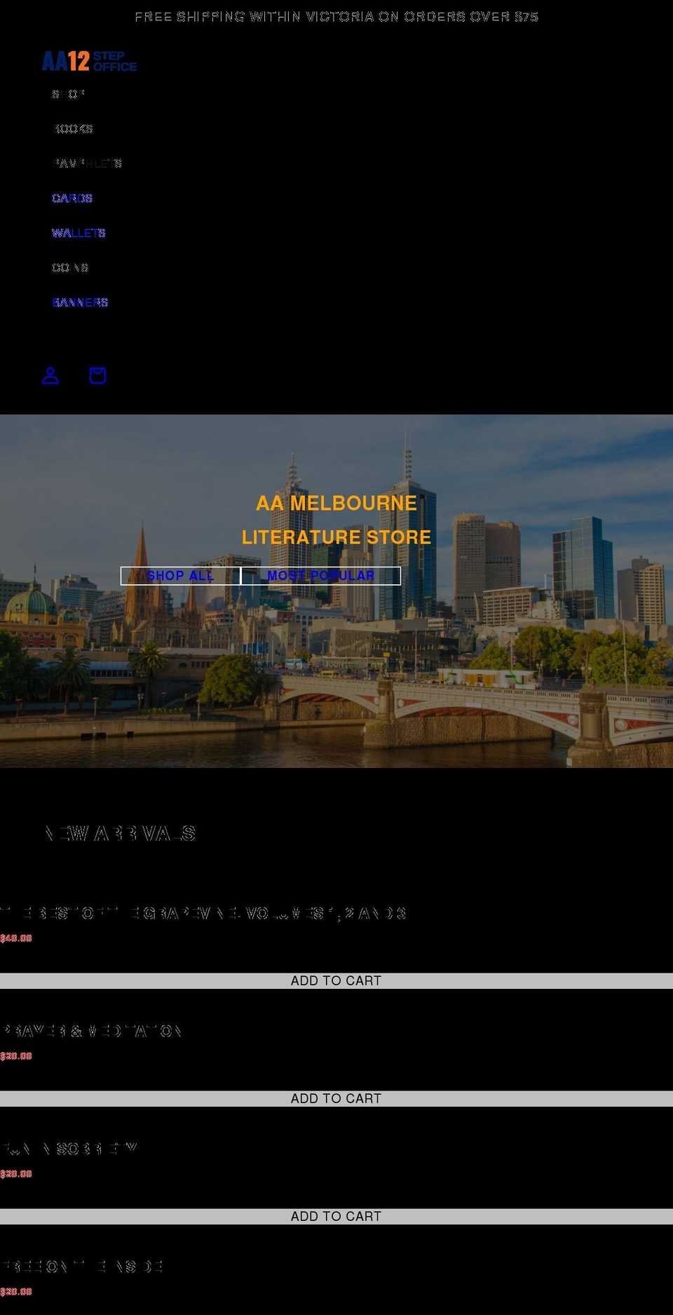 aaliterature.org.au shopify website screenshot