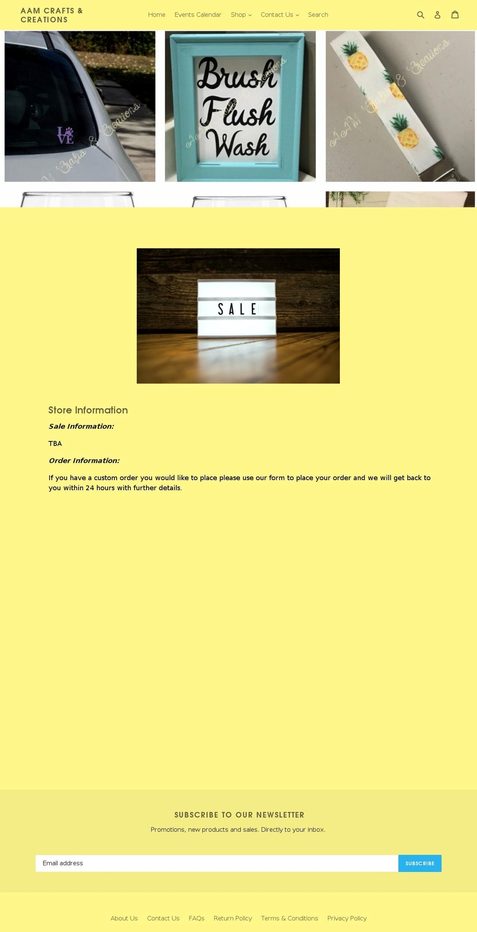 aamcrafts.com — Shopify storefront screenshot