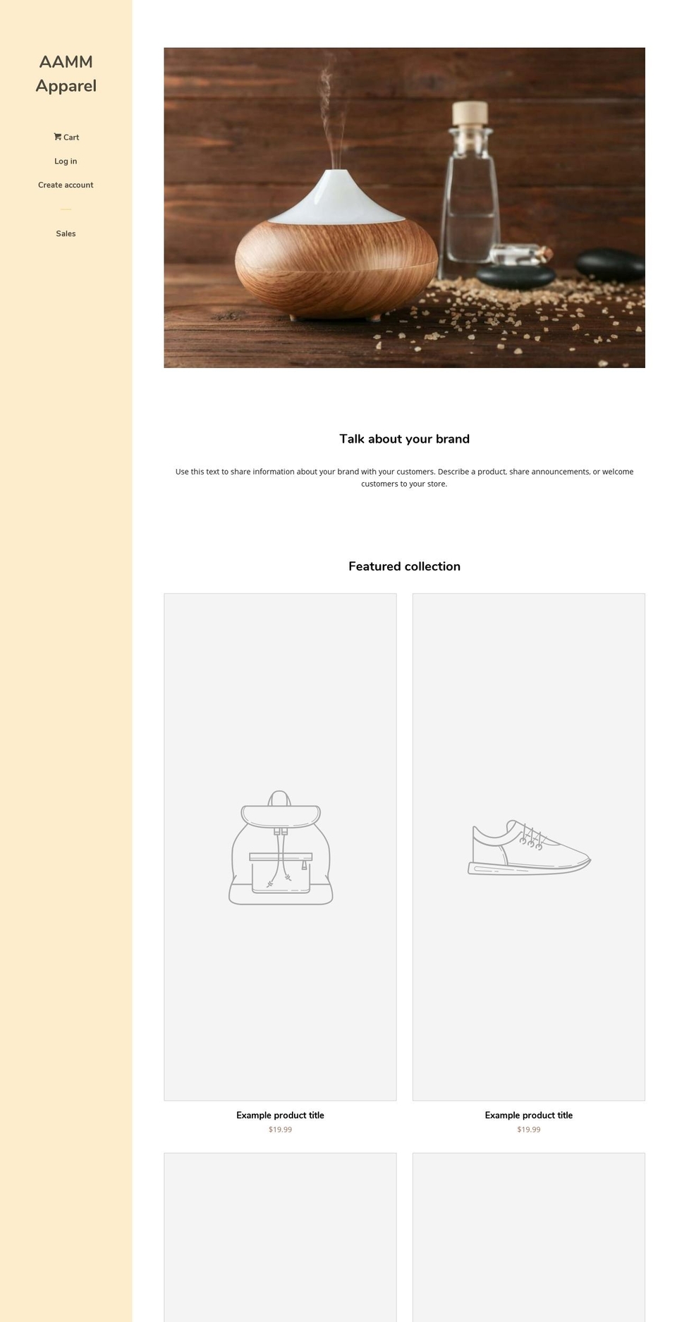 aammapparel.com — Shopify storefront screenshot