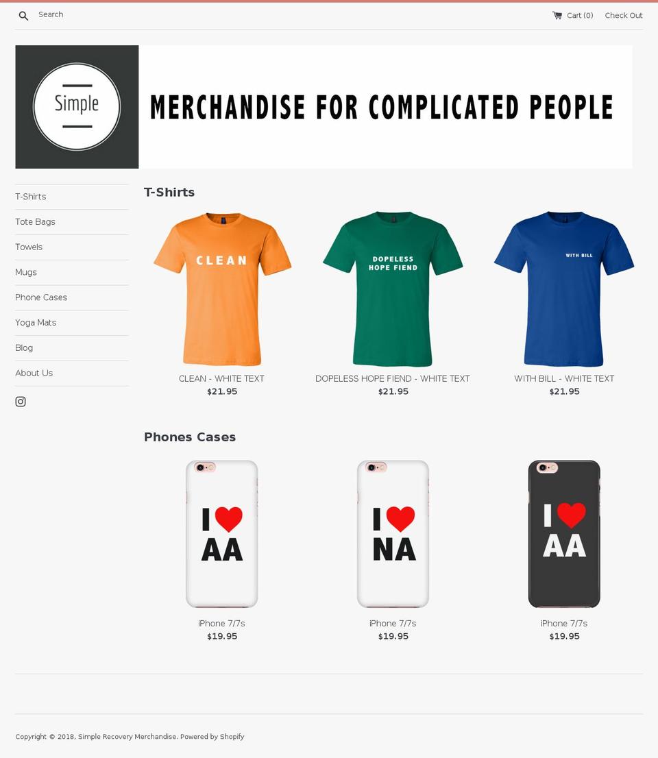 aanarecoverymerchandise.com — Shopify storefront screenshot