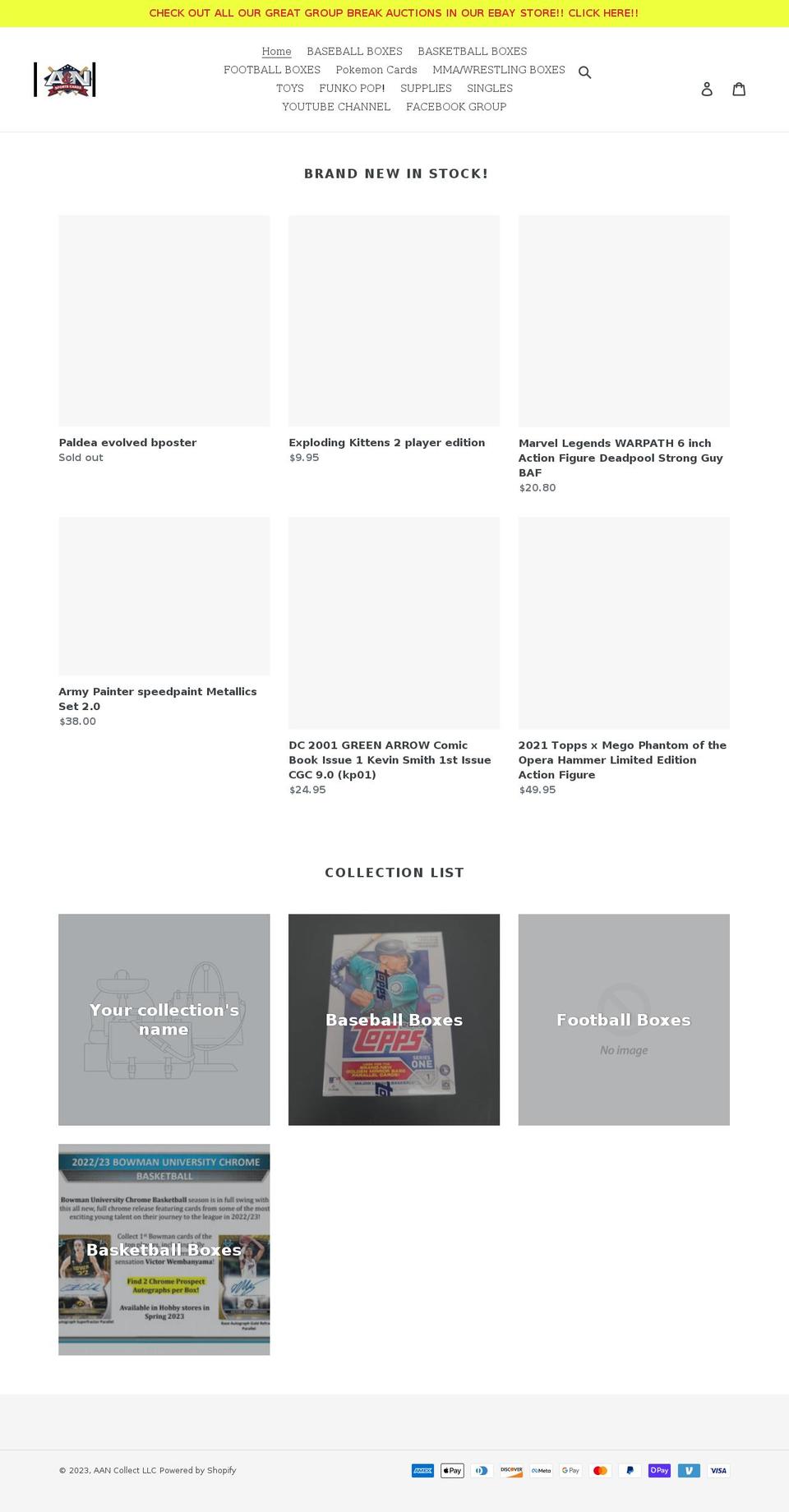 aancollect.com shopify website screenshot