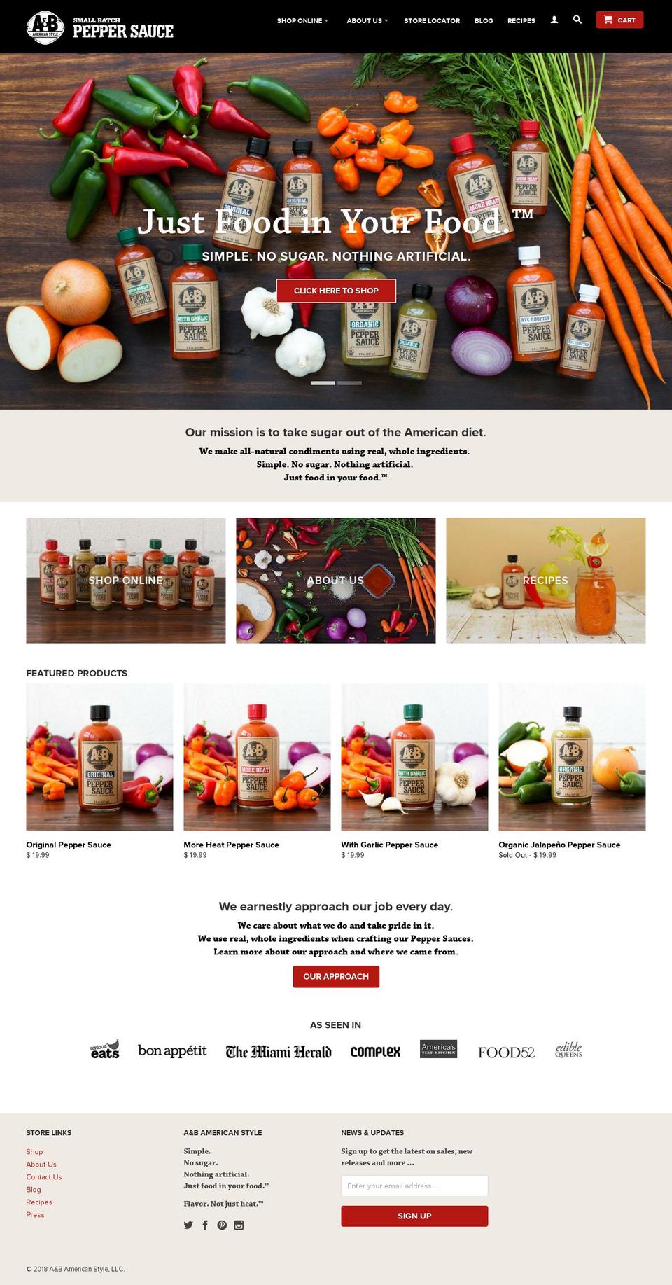 aandbamerican.com — Shopify storefront screenshot