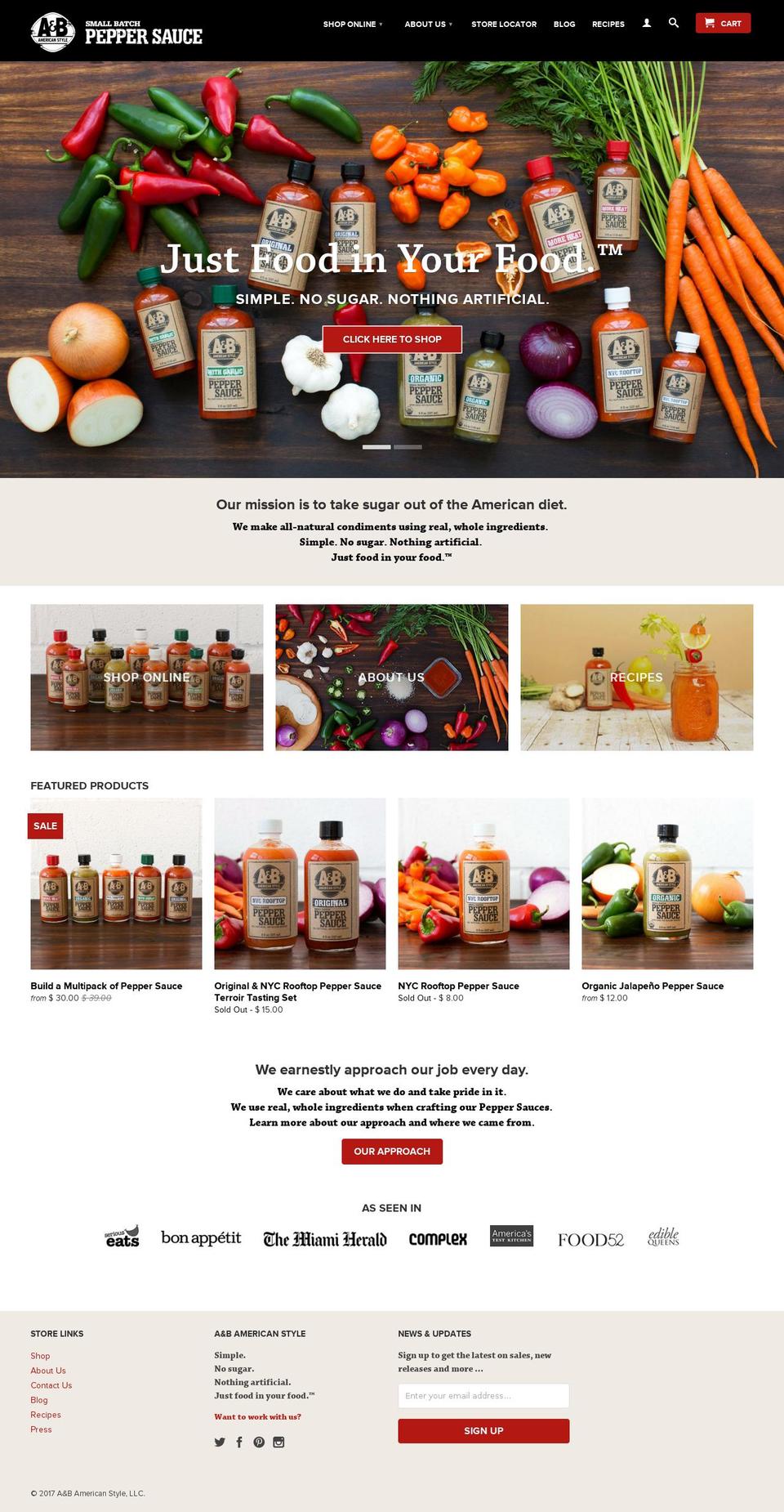 aandbamericanstyle.com shopify website screenshot
