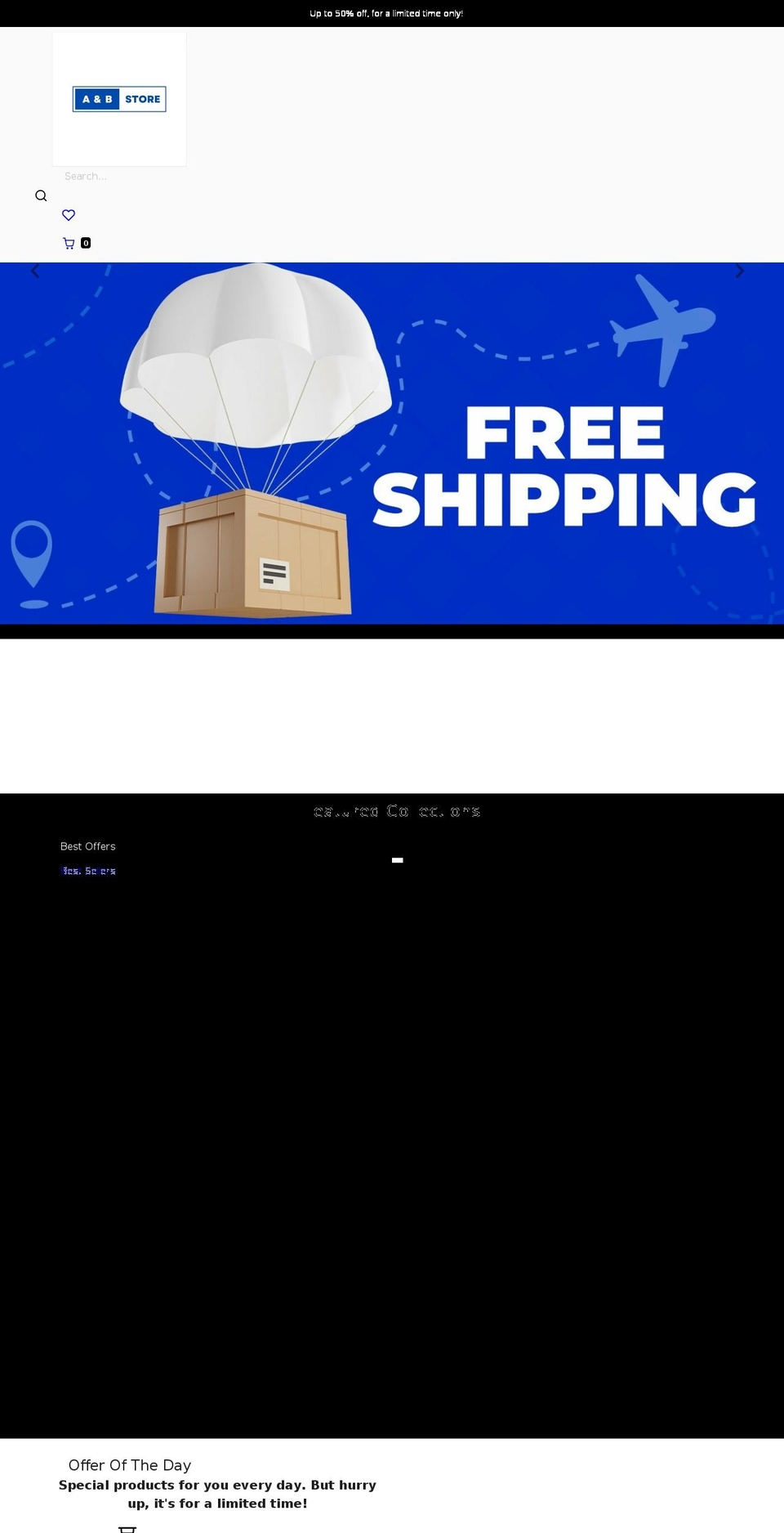 aandbstore.com shopify website screenshot