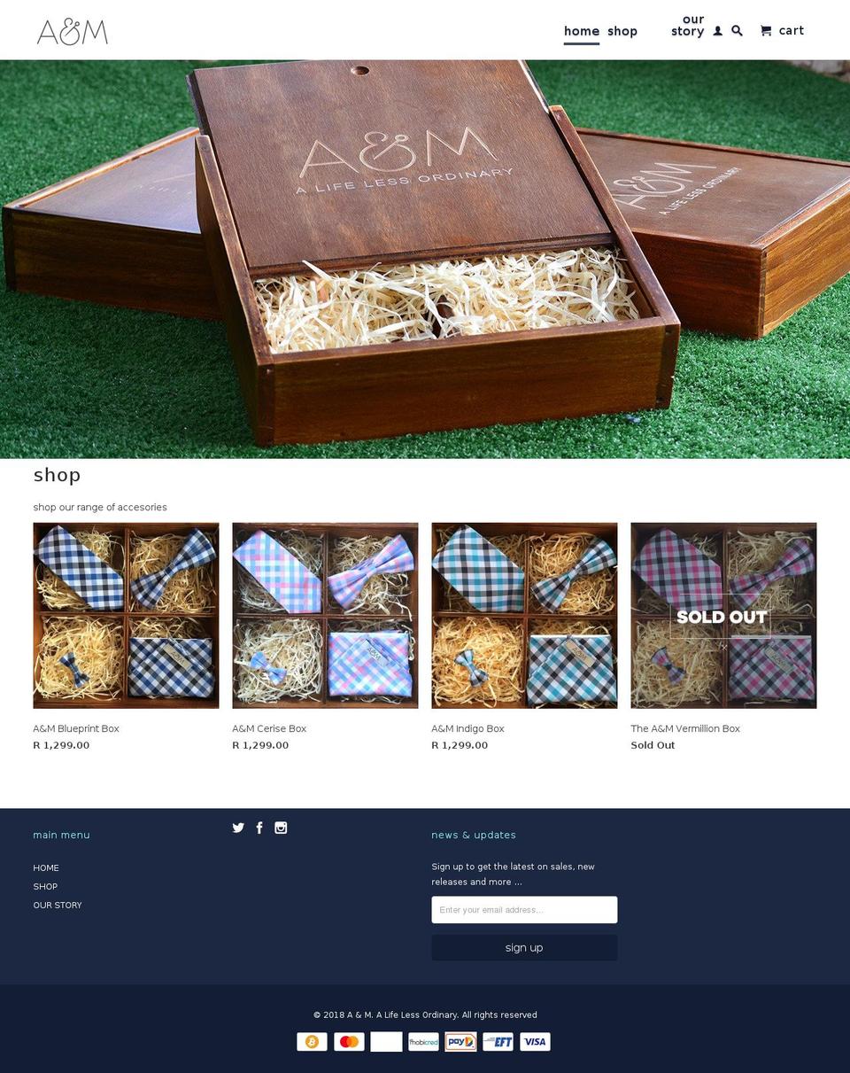 aandm.co shopify website screenshot