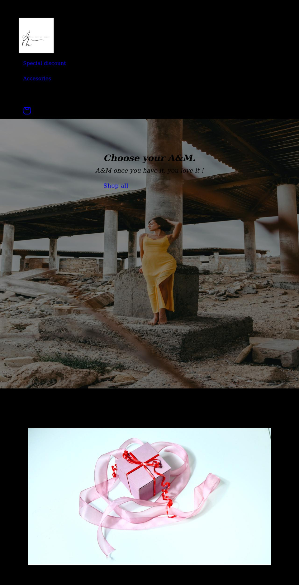 aandmstore.com shopify website screenshot