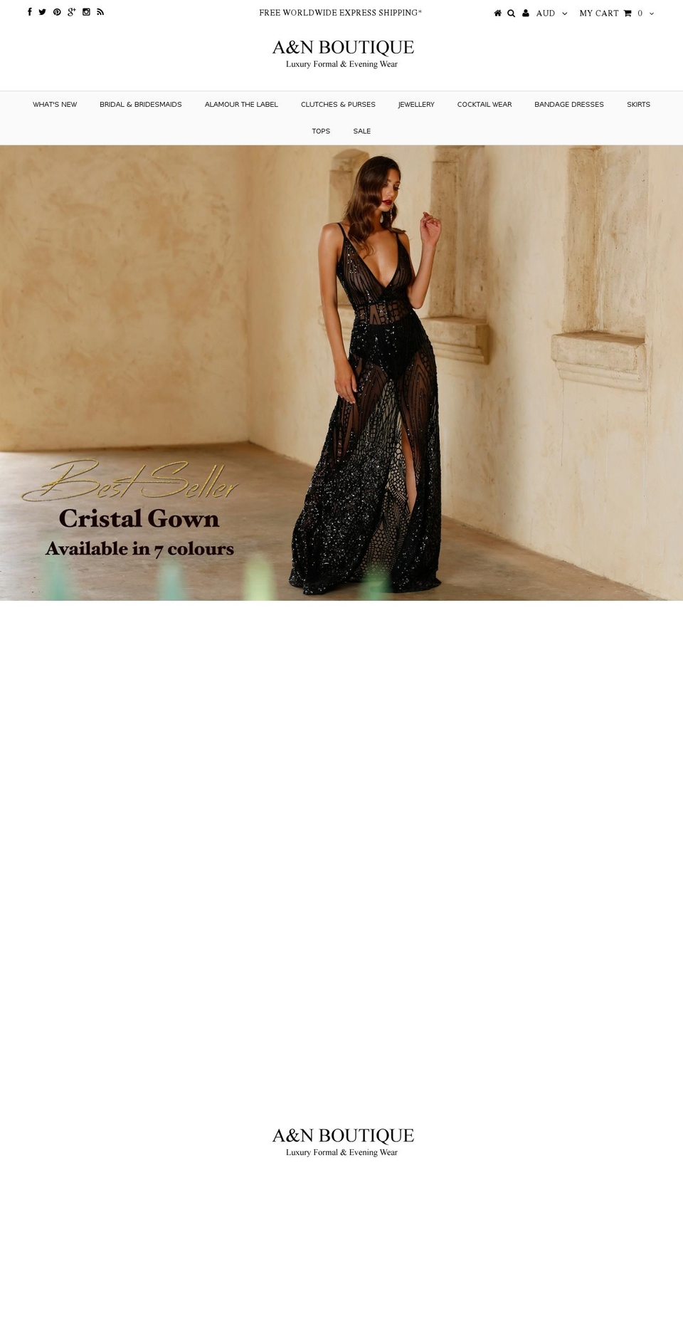aandnboutique.com shopify website screenshot