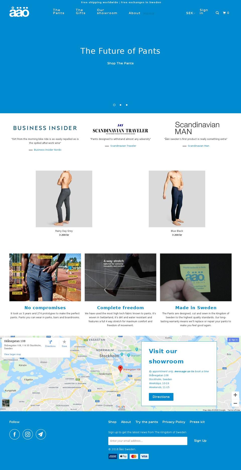 aaosweden.com shopify website screenshot