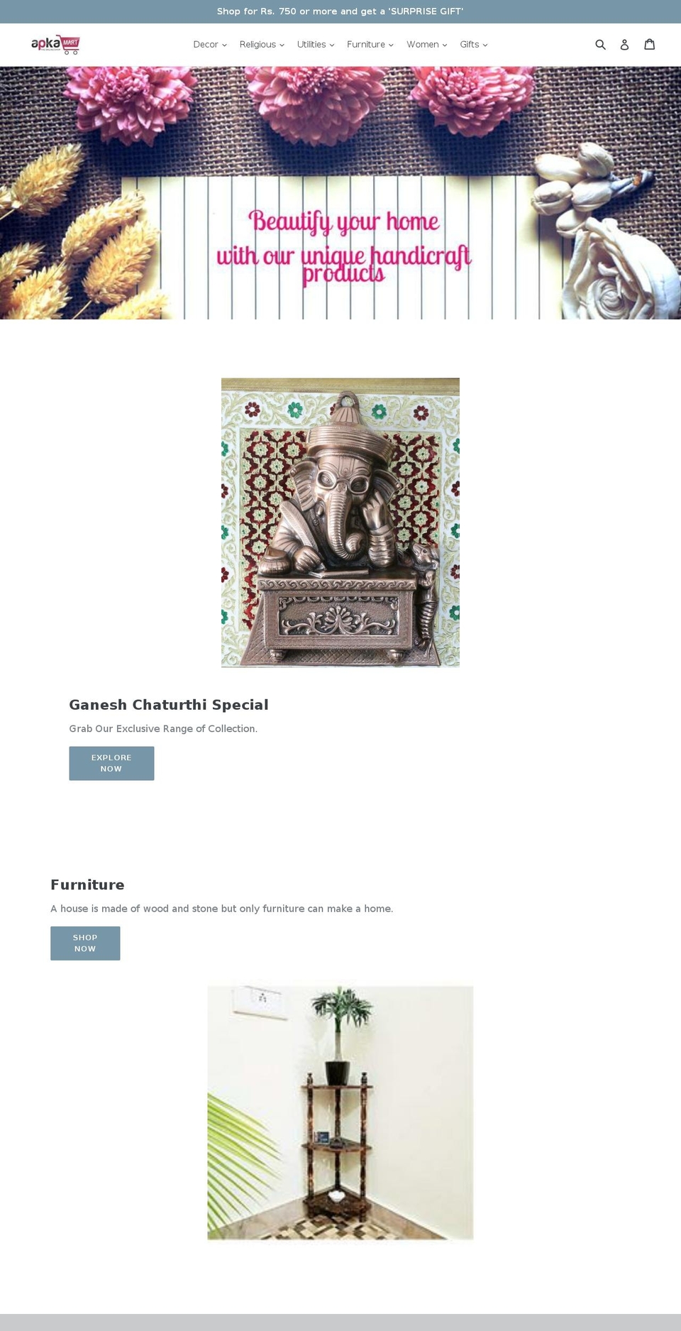 aapkamart.in shopify website screenshot