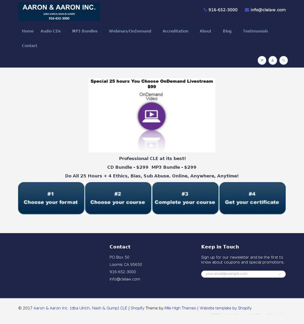 aaroncle.com shopify website screenshot