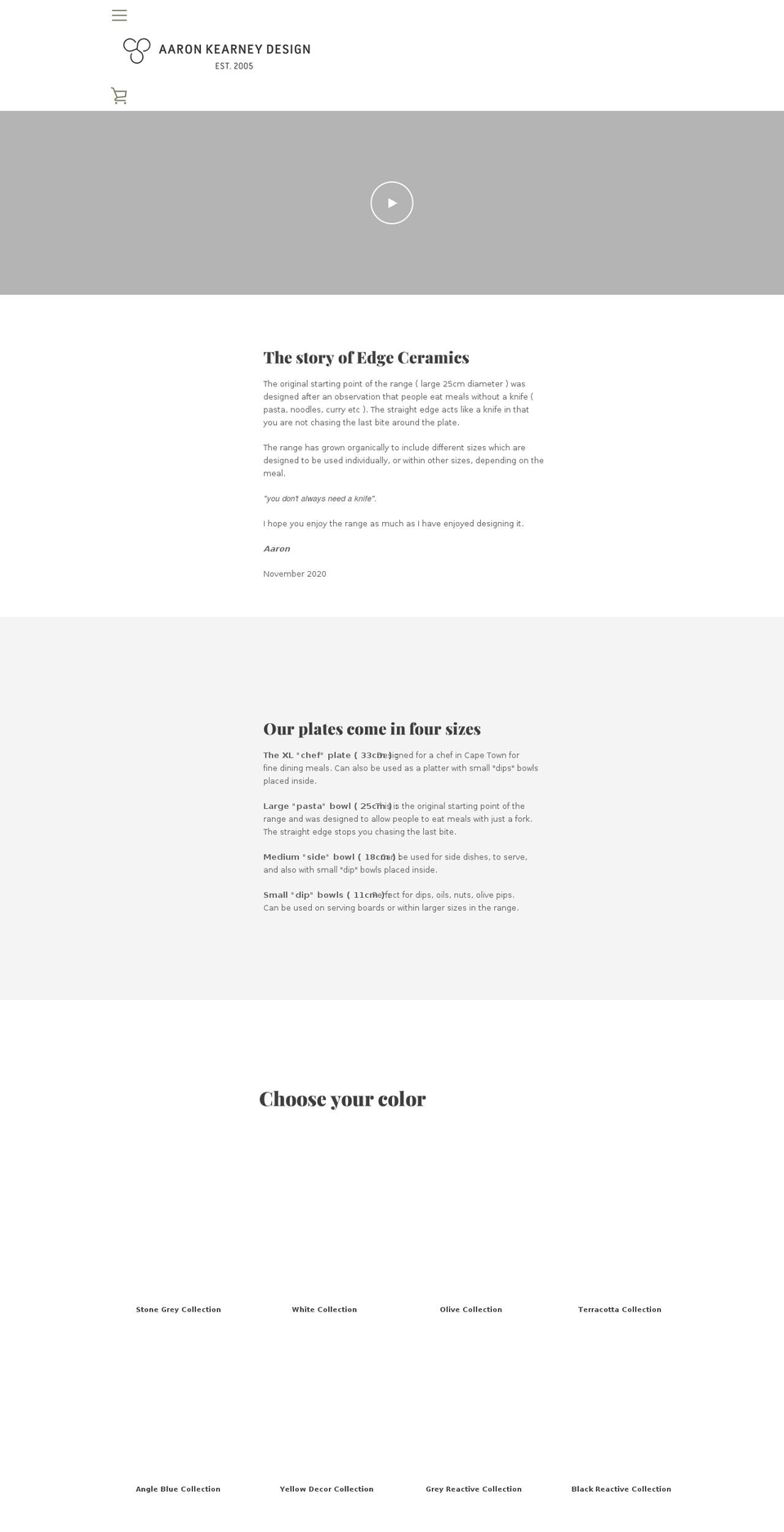 aaronkearneydesign.com shopify website screenshot