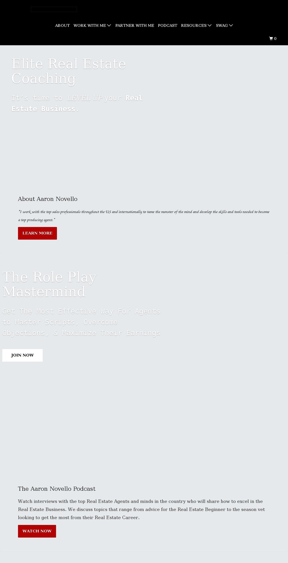 aaronnovello.com shopify website screenshot