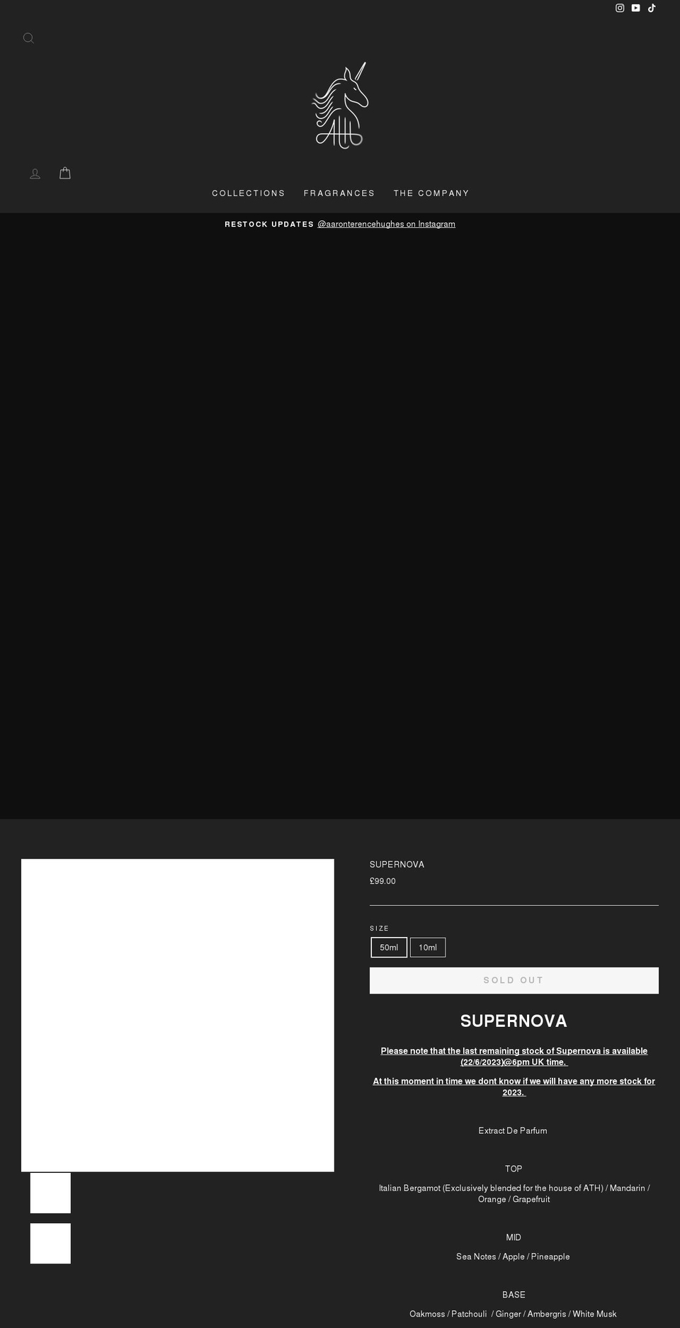 aaronterencehughes.co.uk shopify website screenshot