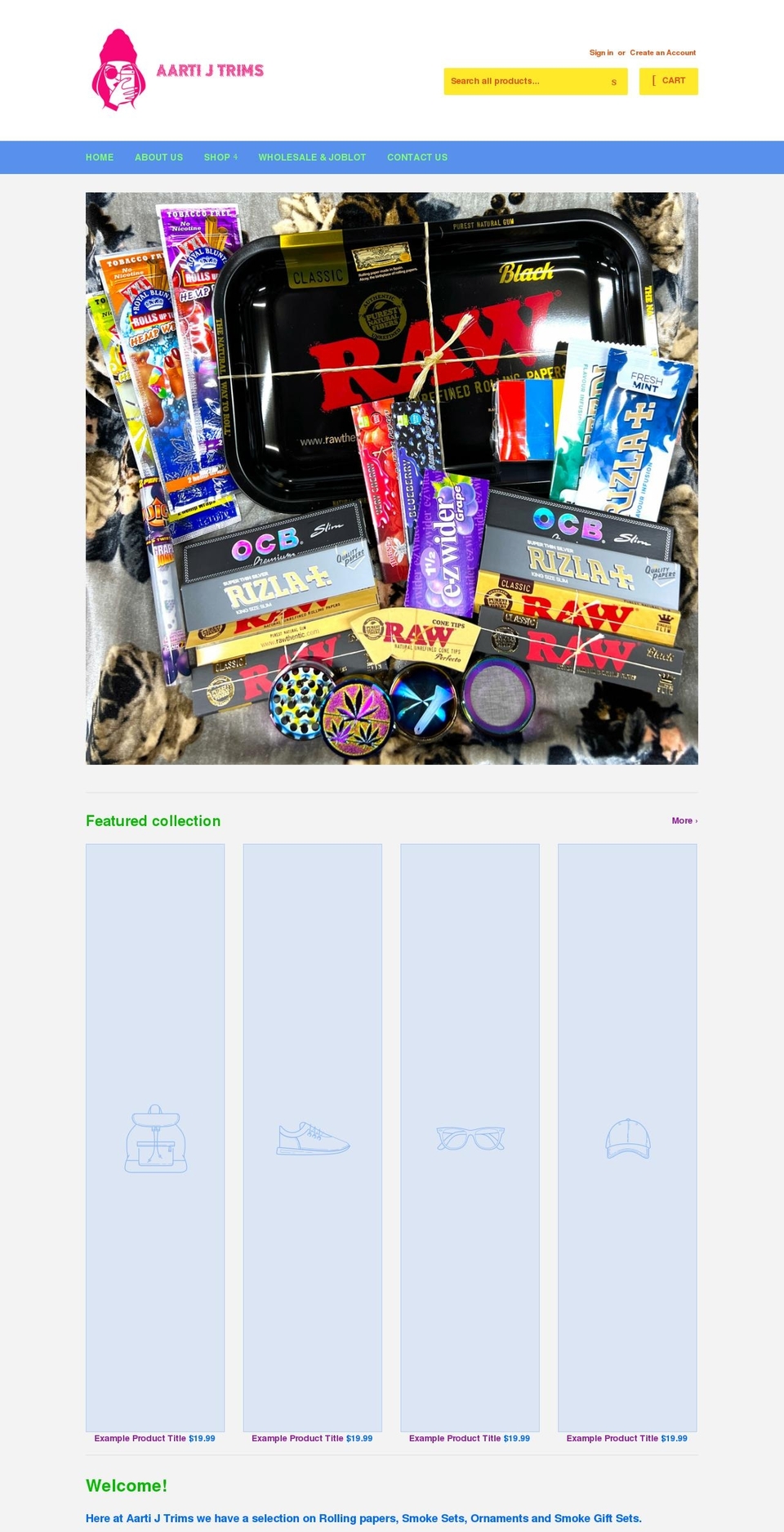 aartijtrims.com shopify website screenshot