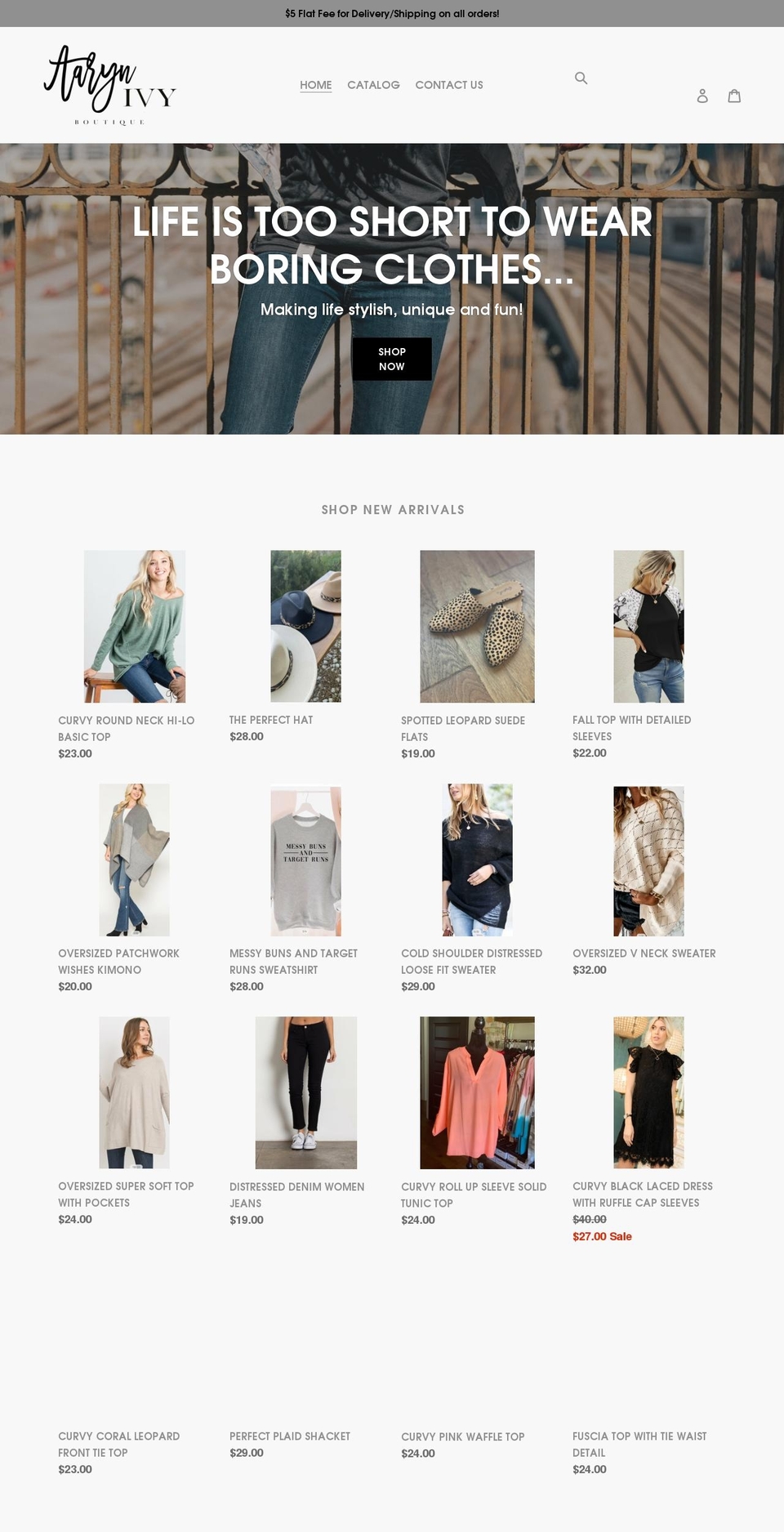 aarynivyboutique.com shopify website screenshot