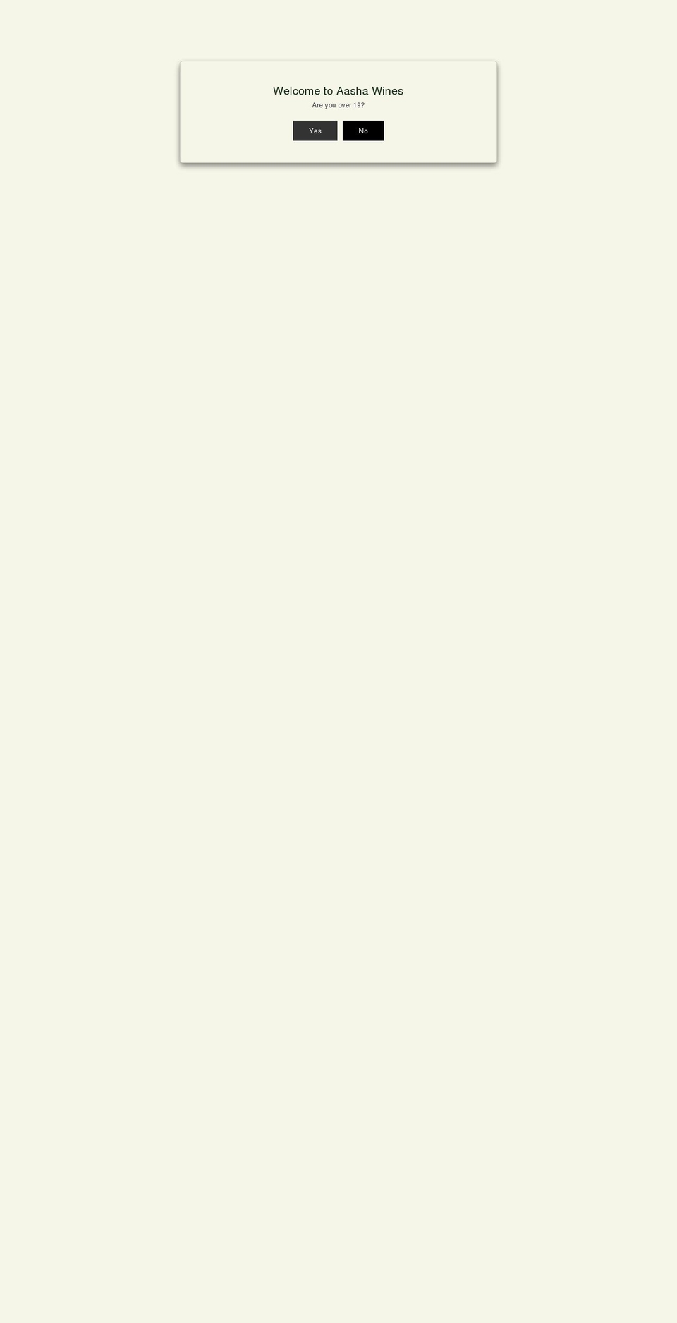 aashawines.com shopify website screenshot