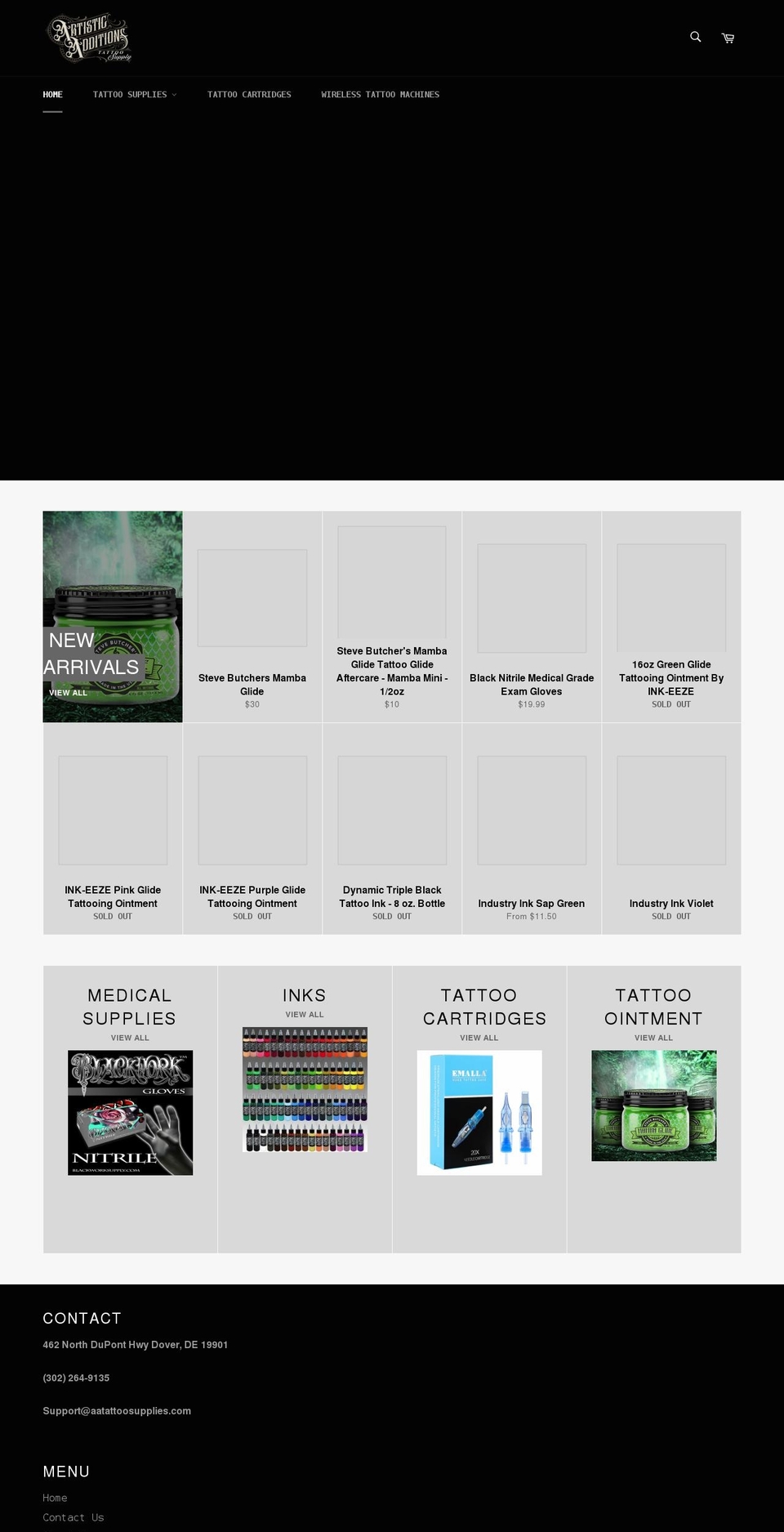 aatattoosupplies.com shopify website screenshot