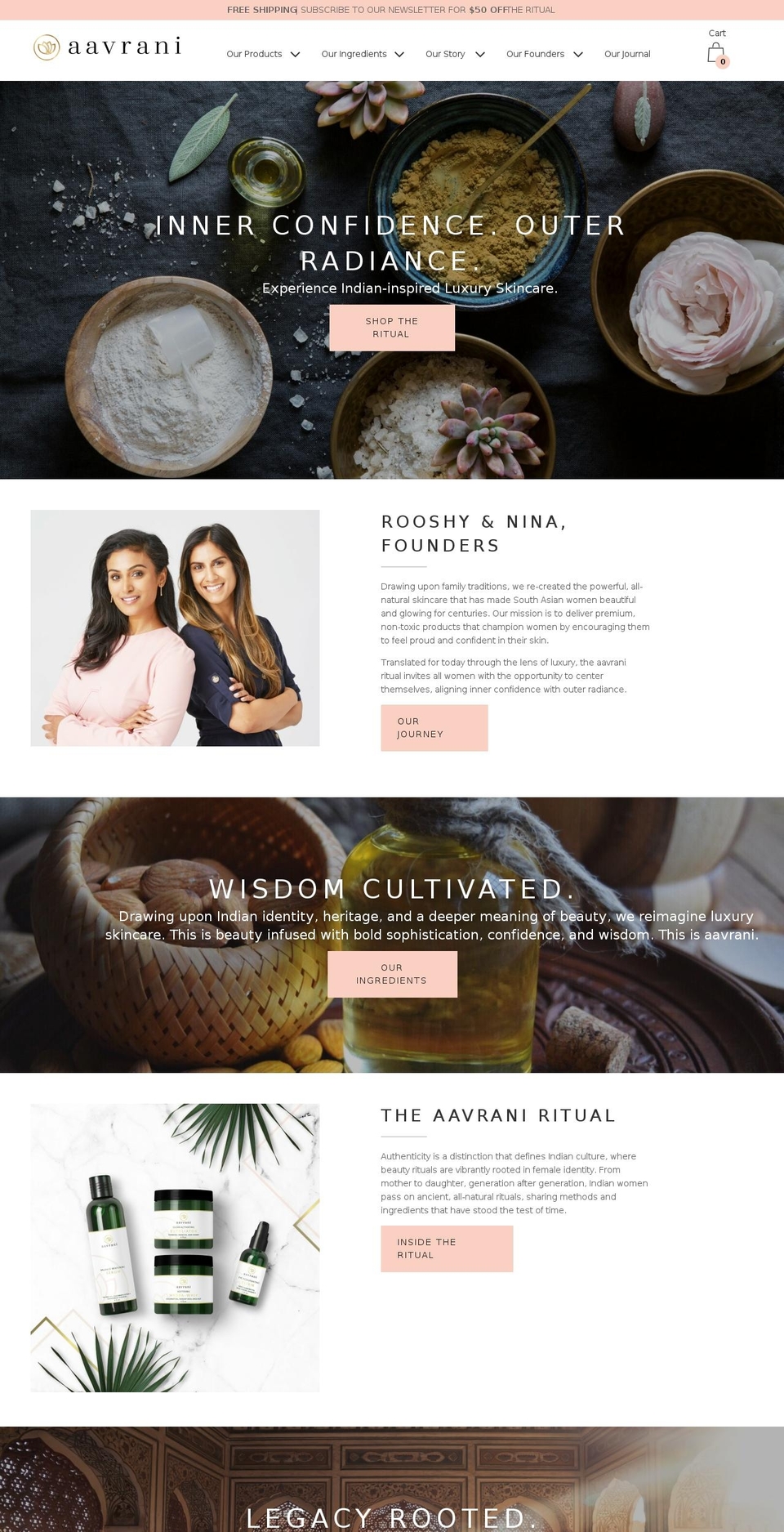 aavrani.com shopify website screenshot