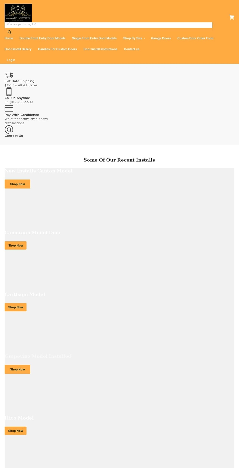 aawaizimports.com shopify website screenshot