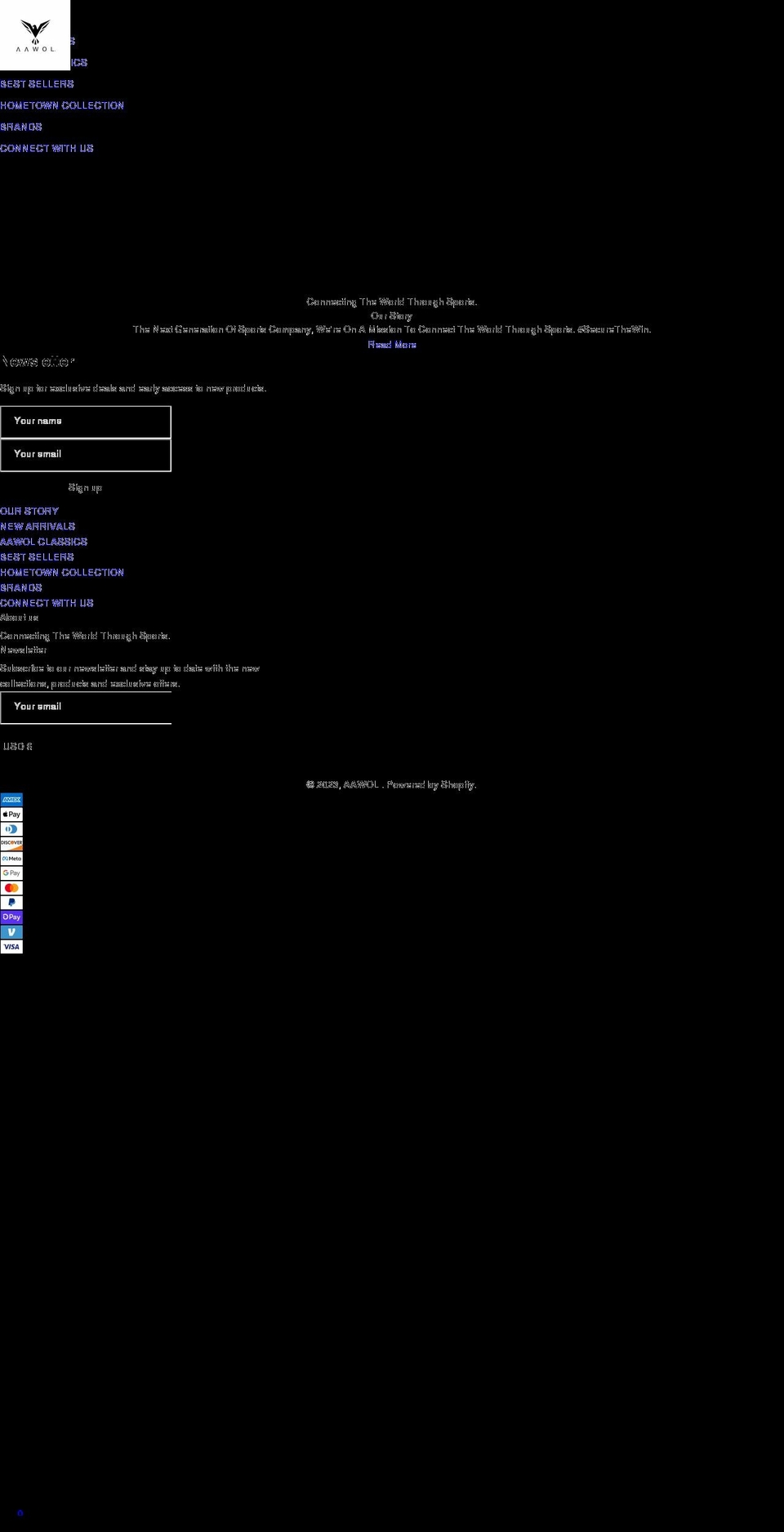 aawol.com shopify website screenshot