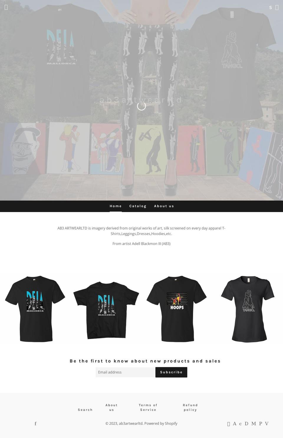 ab3artwearltd.com shopify website screenshot