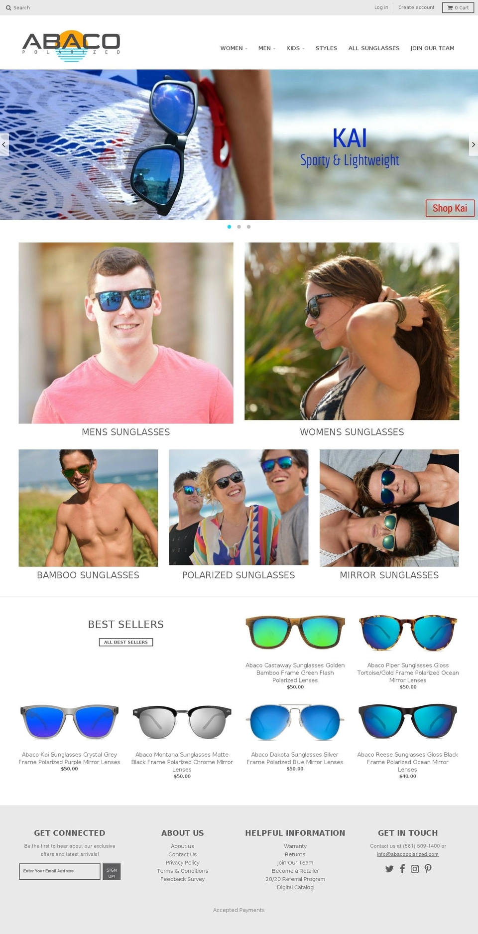 Live 2017-3-1 Shopify theme site example abacosunglasses.com
