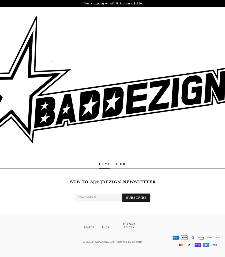 abaddezign.com shopify website screenshot