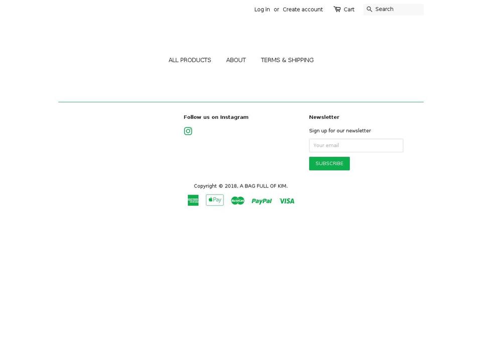 abagfullofkim.com — Shopify storefront screenshot