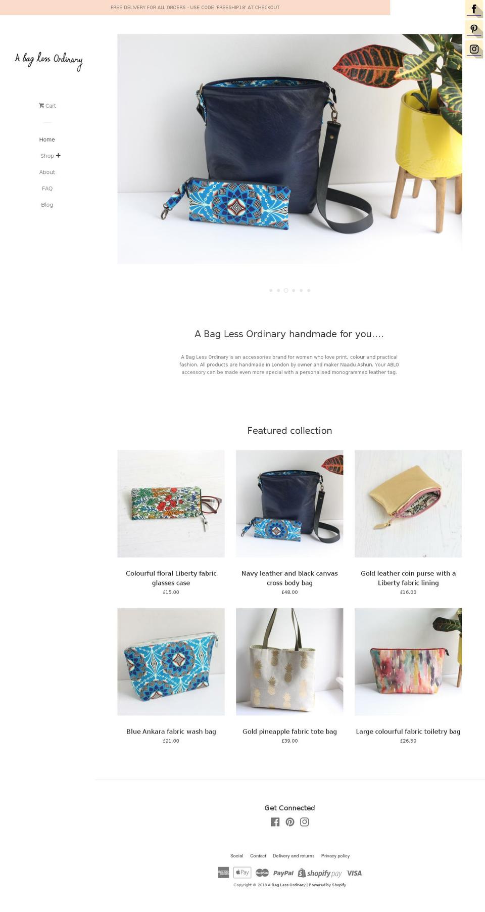 abaglessordinary.com — Shopify storefront screenshot
