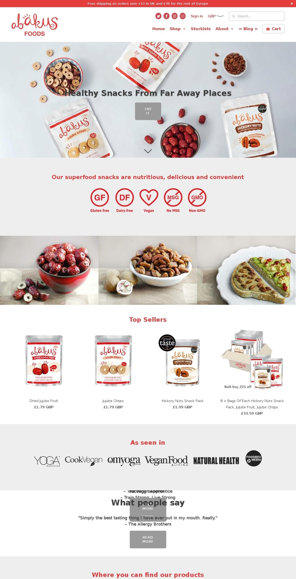 abakusfoods.com shopify website screenshot