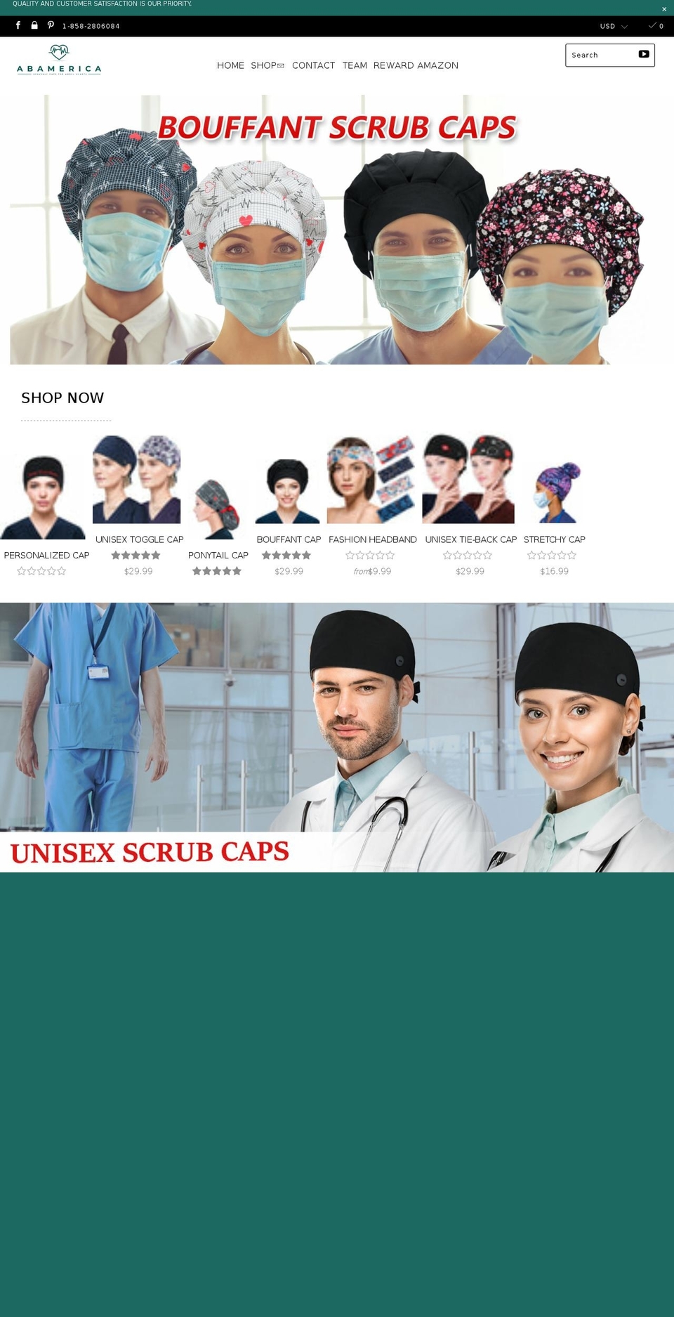 abamericascrubs.com shopify website screenshot