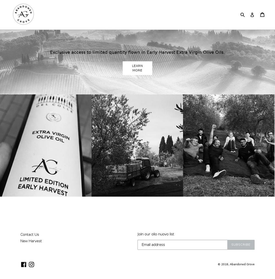 abandonedgrovealliance.com — Shopify storefront screenshot