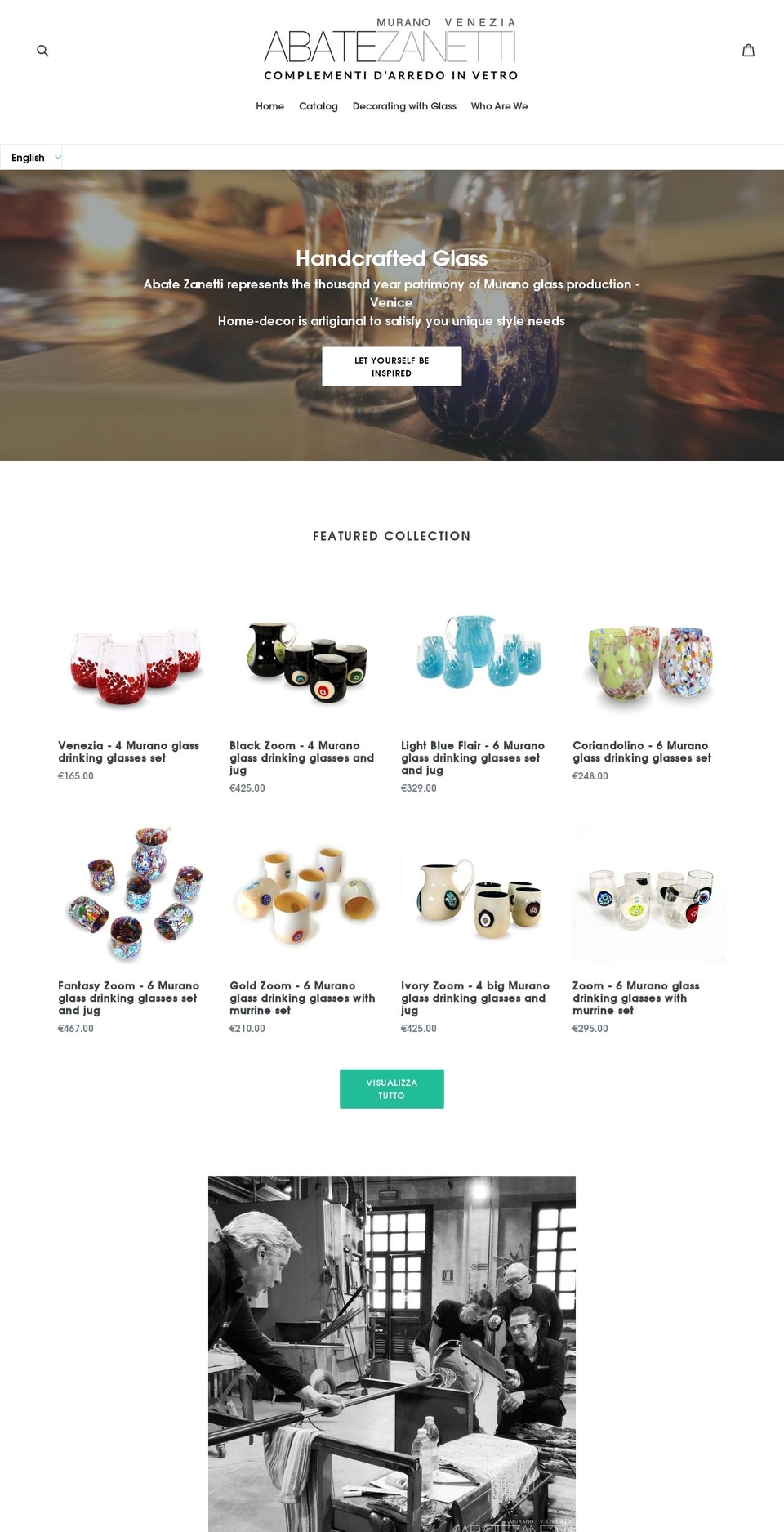 abatezanettimurano.it shopify website screenshot