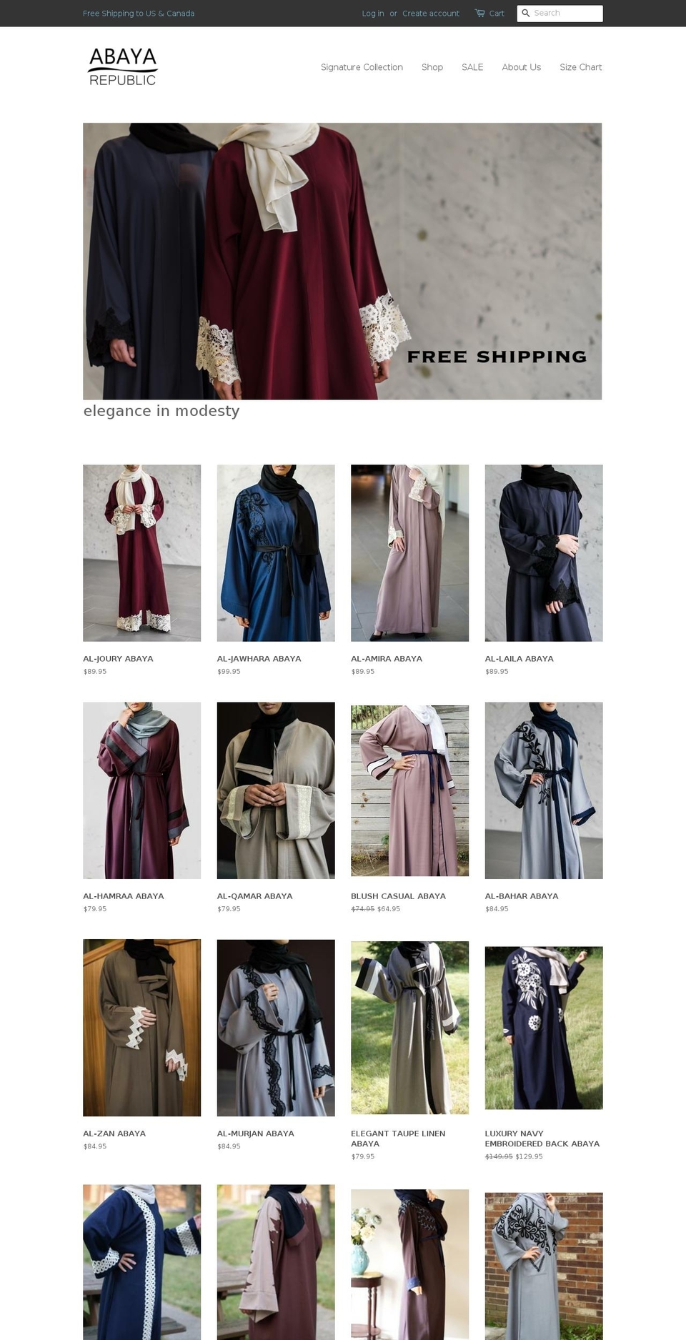 abayarepublic.com — Shopify storefront screenshot