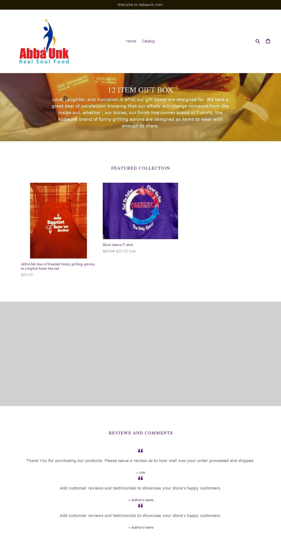 abbaunk.com — Shopify storefront screenshot