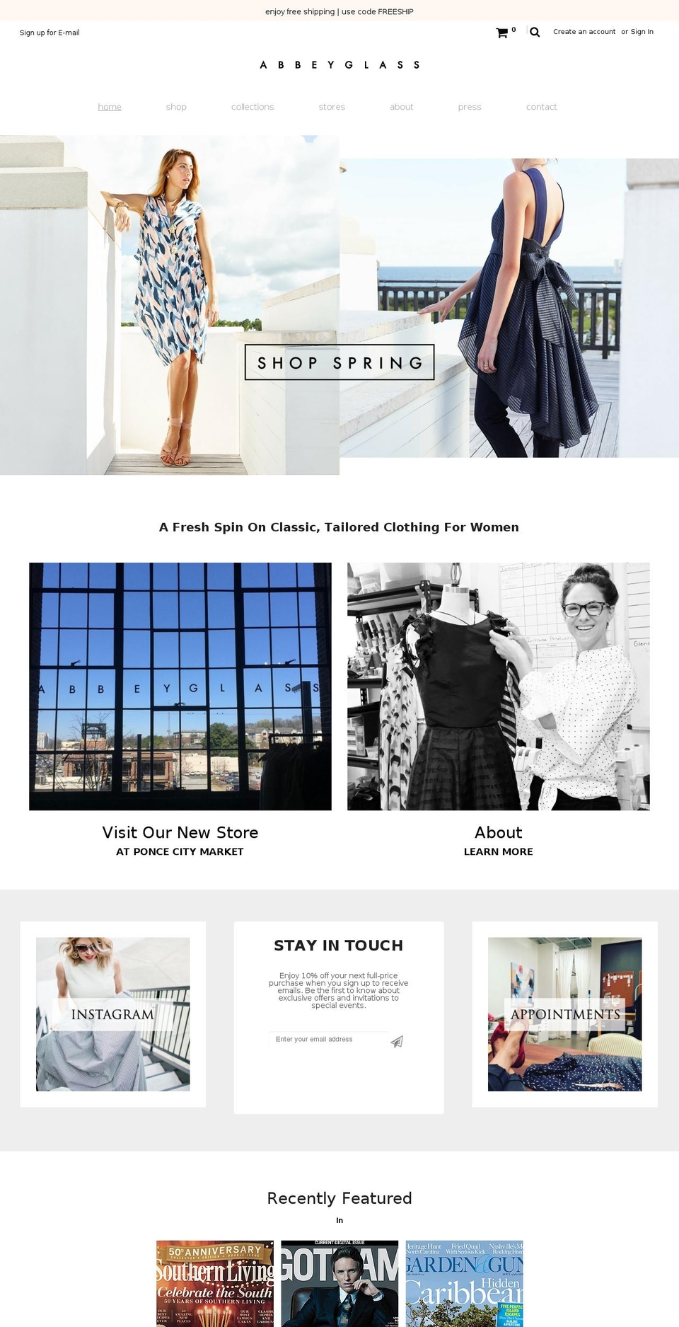 abbey-glass.com shopify website screenshot