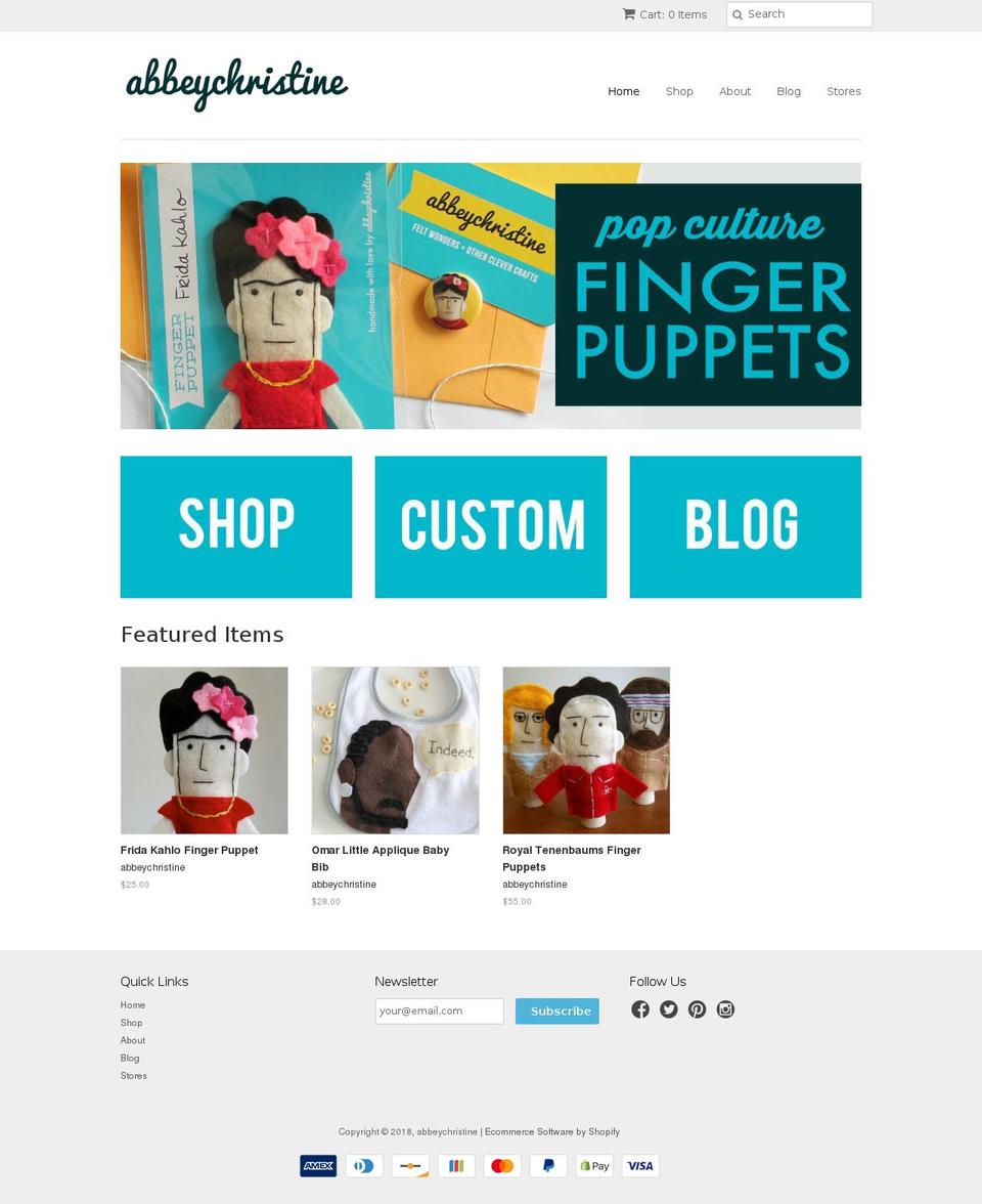 abbeychristine.com — Shopify storefront screenshot