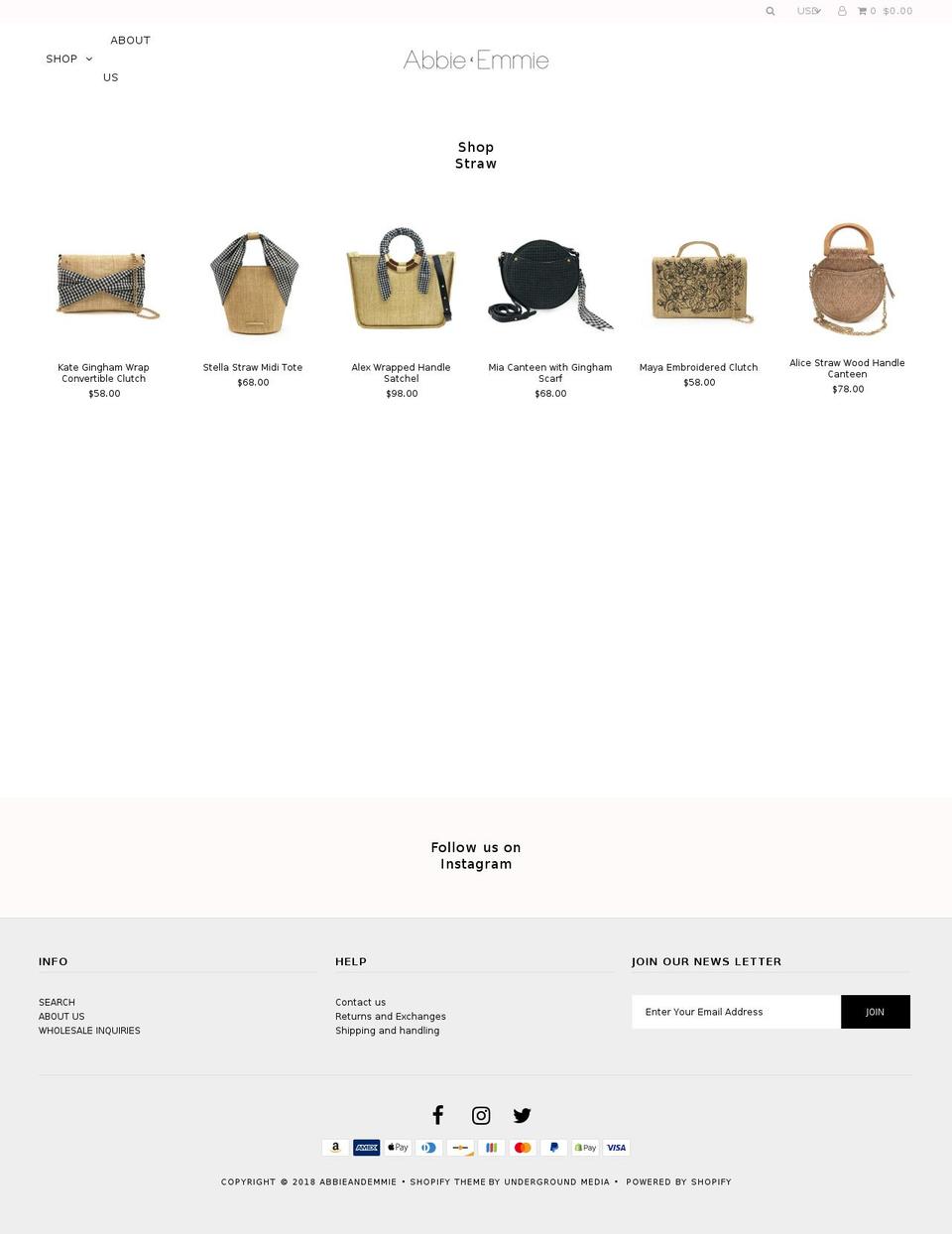 abbieandemmie.com — Shopify storefront screenshot