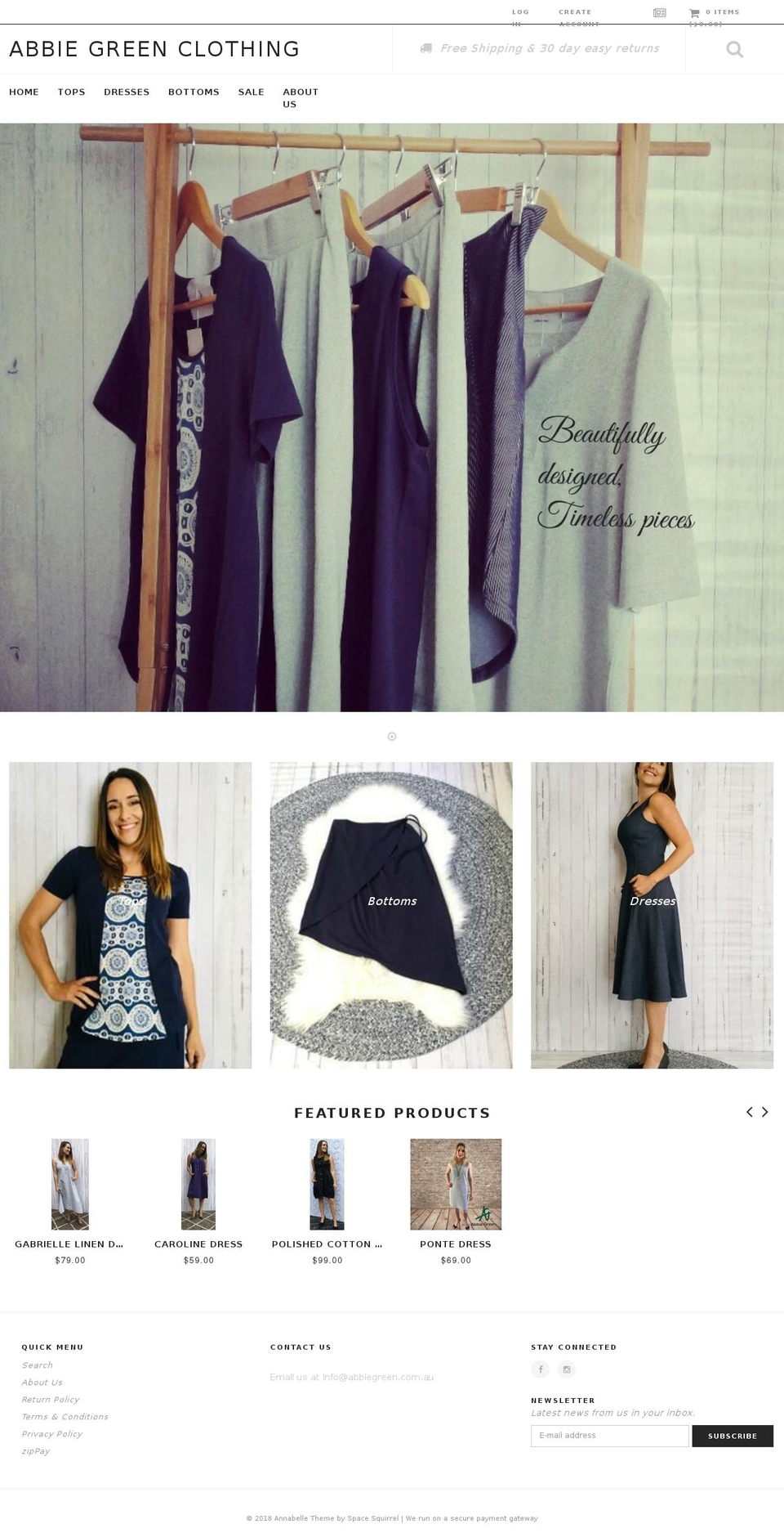 annabelle Shopify theme site example abbiegreen.com.au