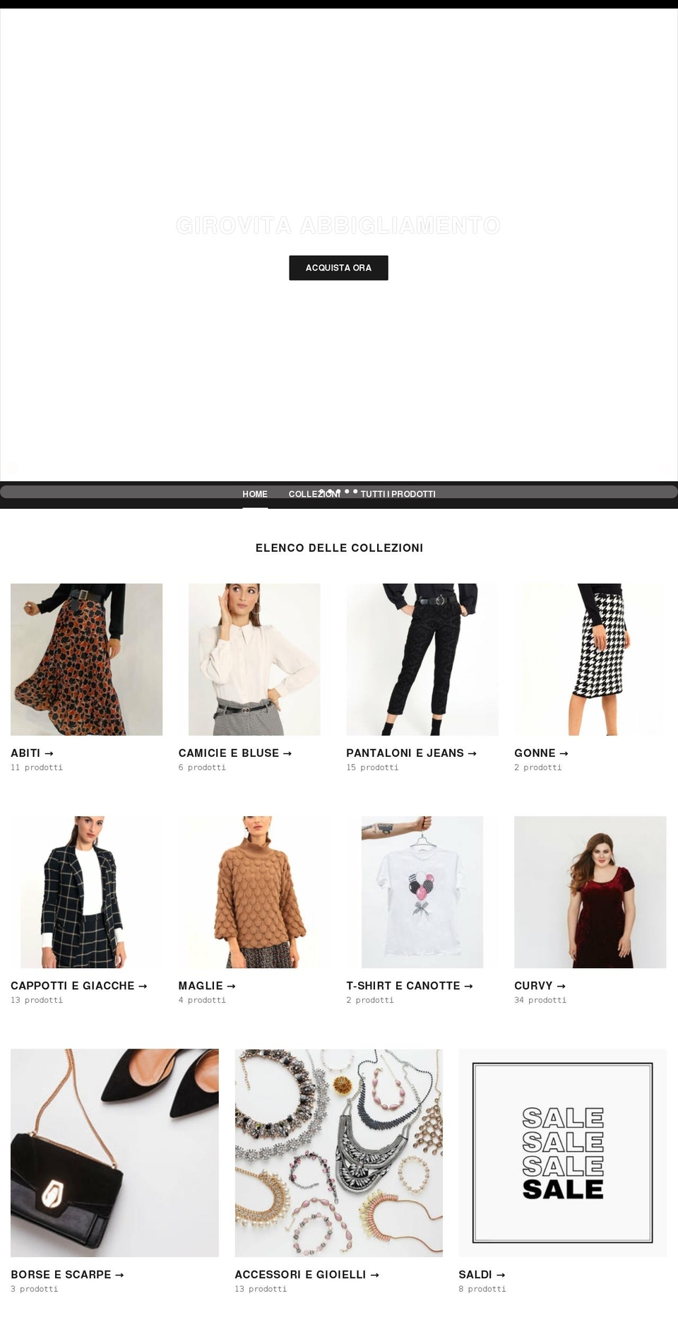 abbigliamentogirovita.com shopify website screenshot