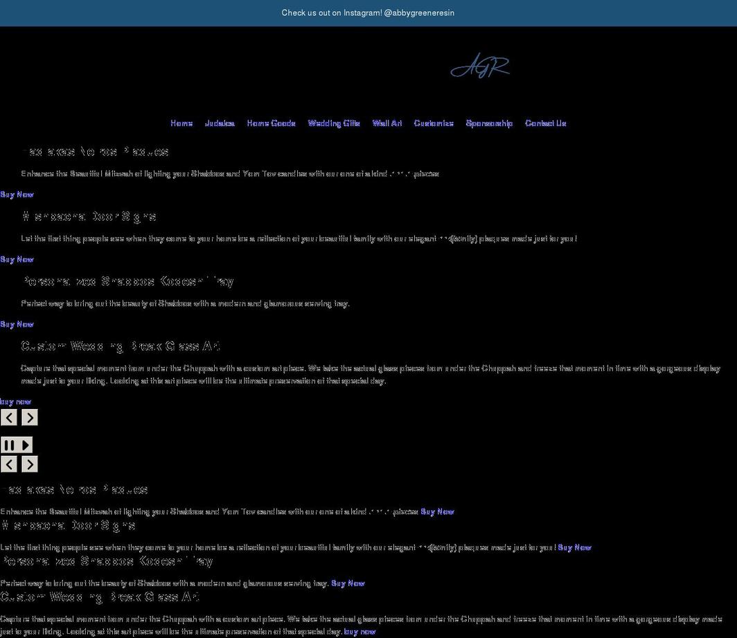 abbygreeneresin.com shopify website screenshot