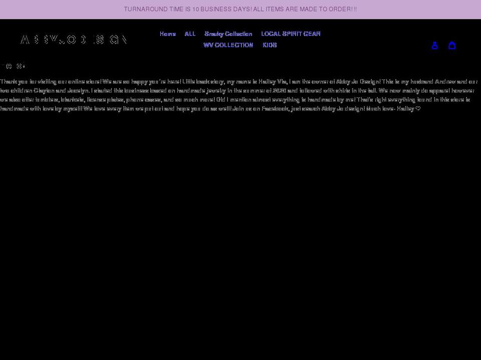 abbyjodesign.com shopify website screenshot