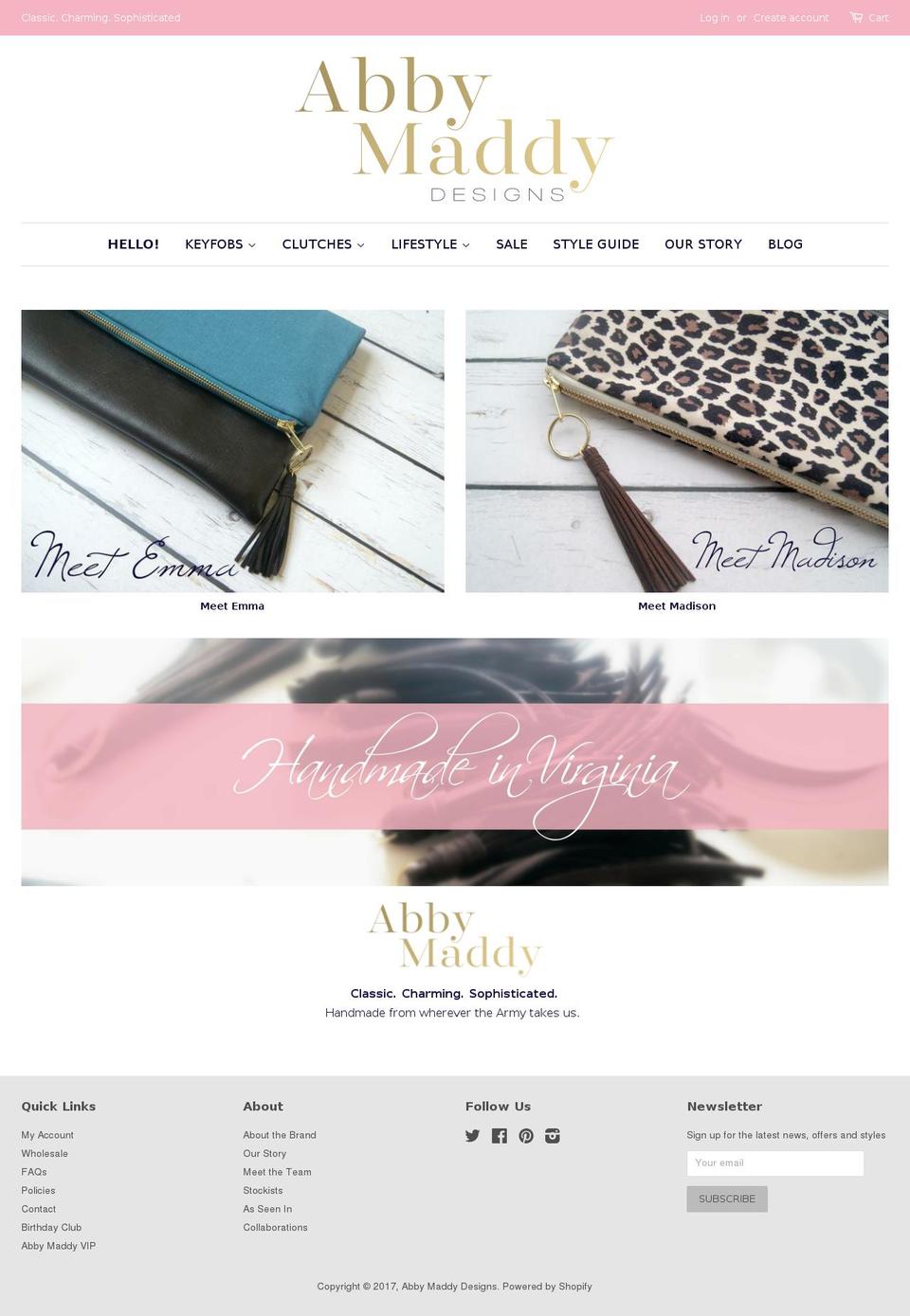 abbymaddydesigns.com shopify website screenshot