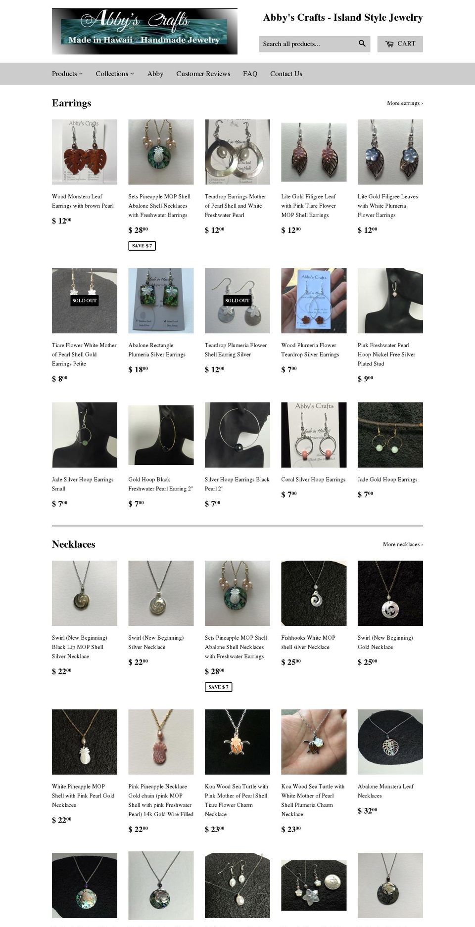 abbyscrafts.com shopify website screenshot