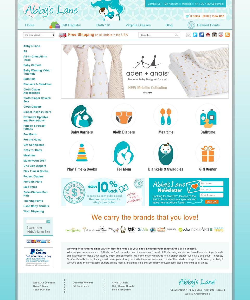 abbyslane.com shopify website screenshot