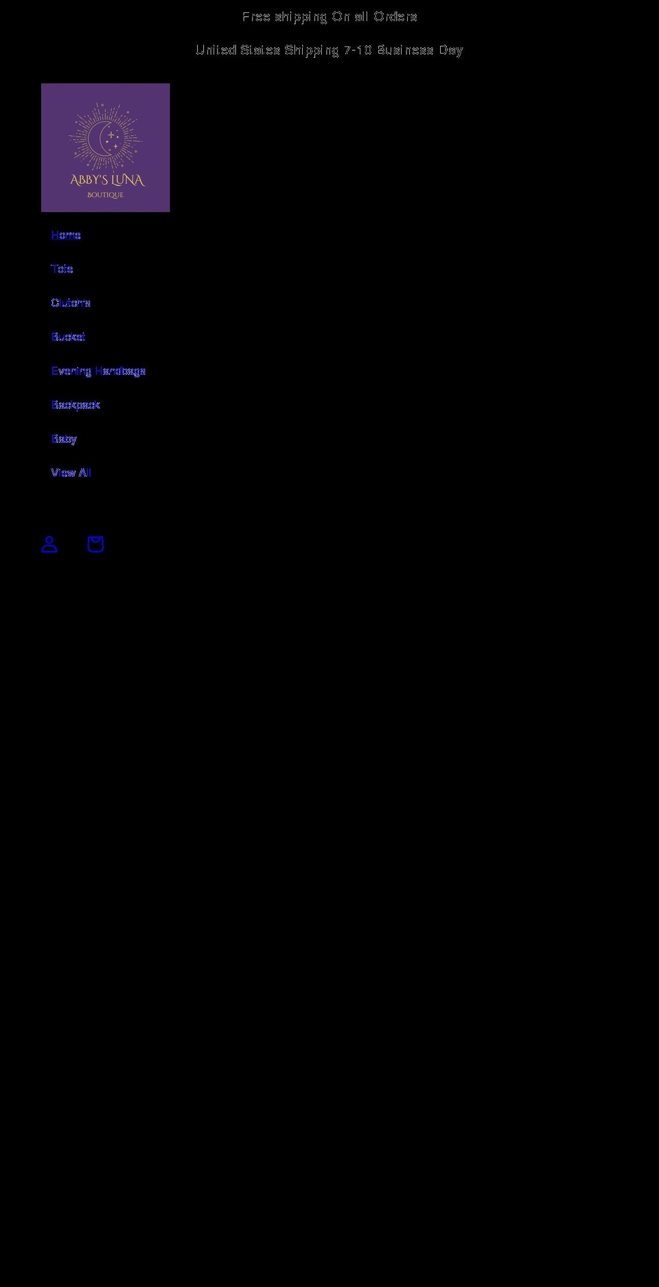 abbysluna.com shopify website screenshot